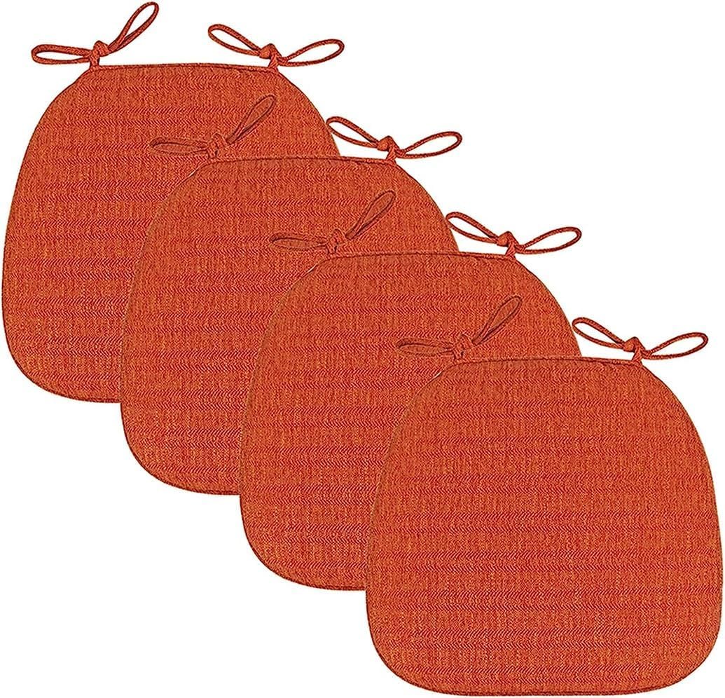 Lot de 4 coussins de chaise orange en fer à cheval avec fermeture éclair