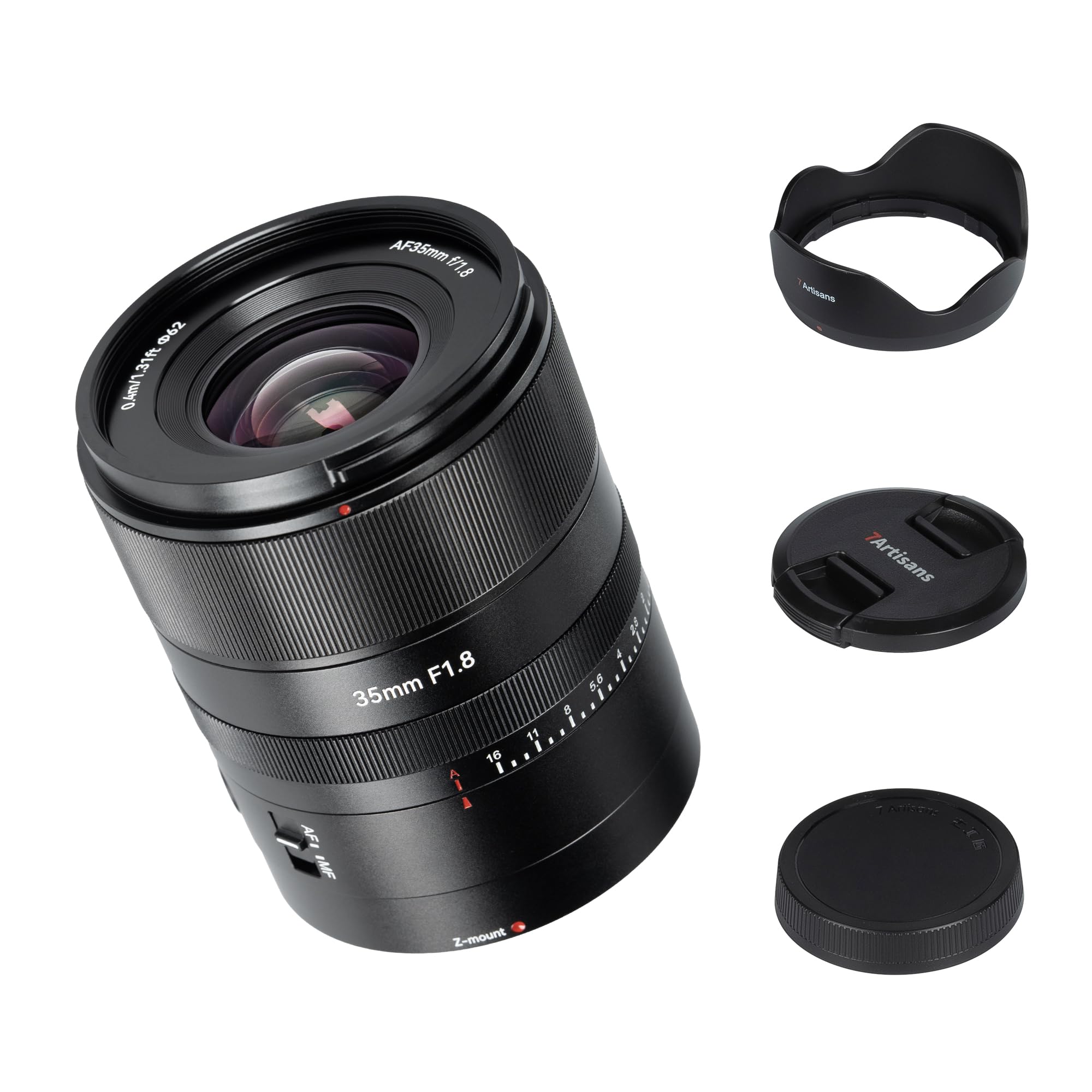 Objectif Plein Format 7artisans AutoFocus 35 mm f/1.8, Grande Ouverture F/1.8, Prise en Charge Automatique/Manuelle, Compatible avec Les Montures Nikon Z Z9, Z8, Z7, Z72, Z6, Z62, Z63, Zf, Z5, Z5 II