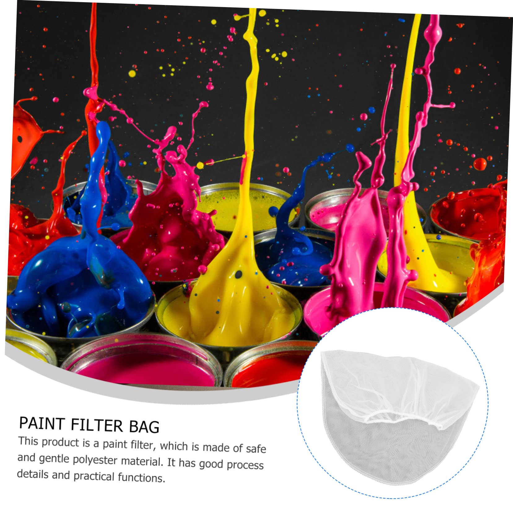 FUNOMOCYA Vac Filter Bags 5pcs Fine Mesh Strainer Paint Filter Bags for Sink Drain Strainer