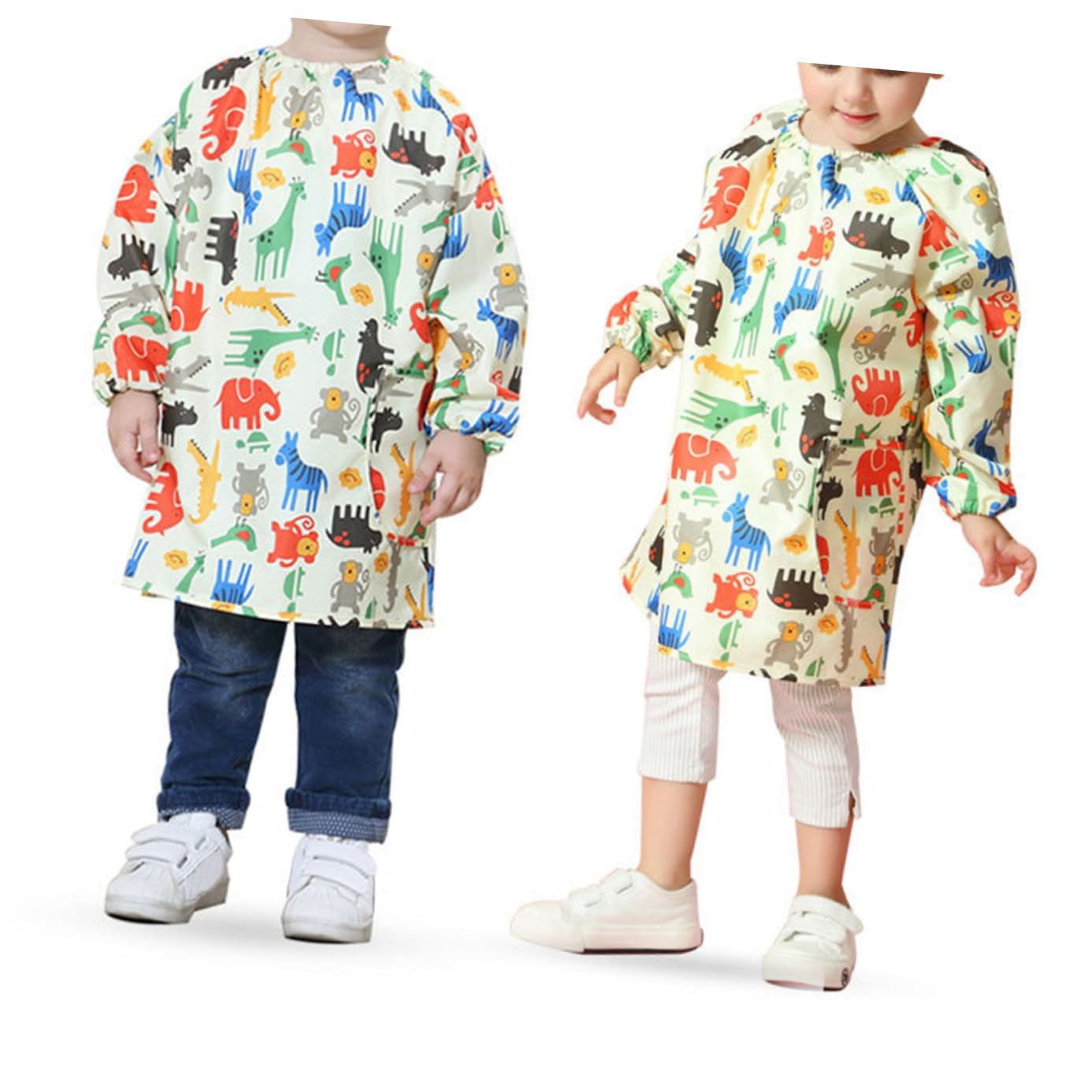 Delantal para Bata de Pintura de Manga Larga Amarilla M Ropa de Protección Transpirable y Fácil de Limpiar para Manualidades y Arte Infantil