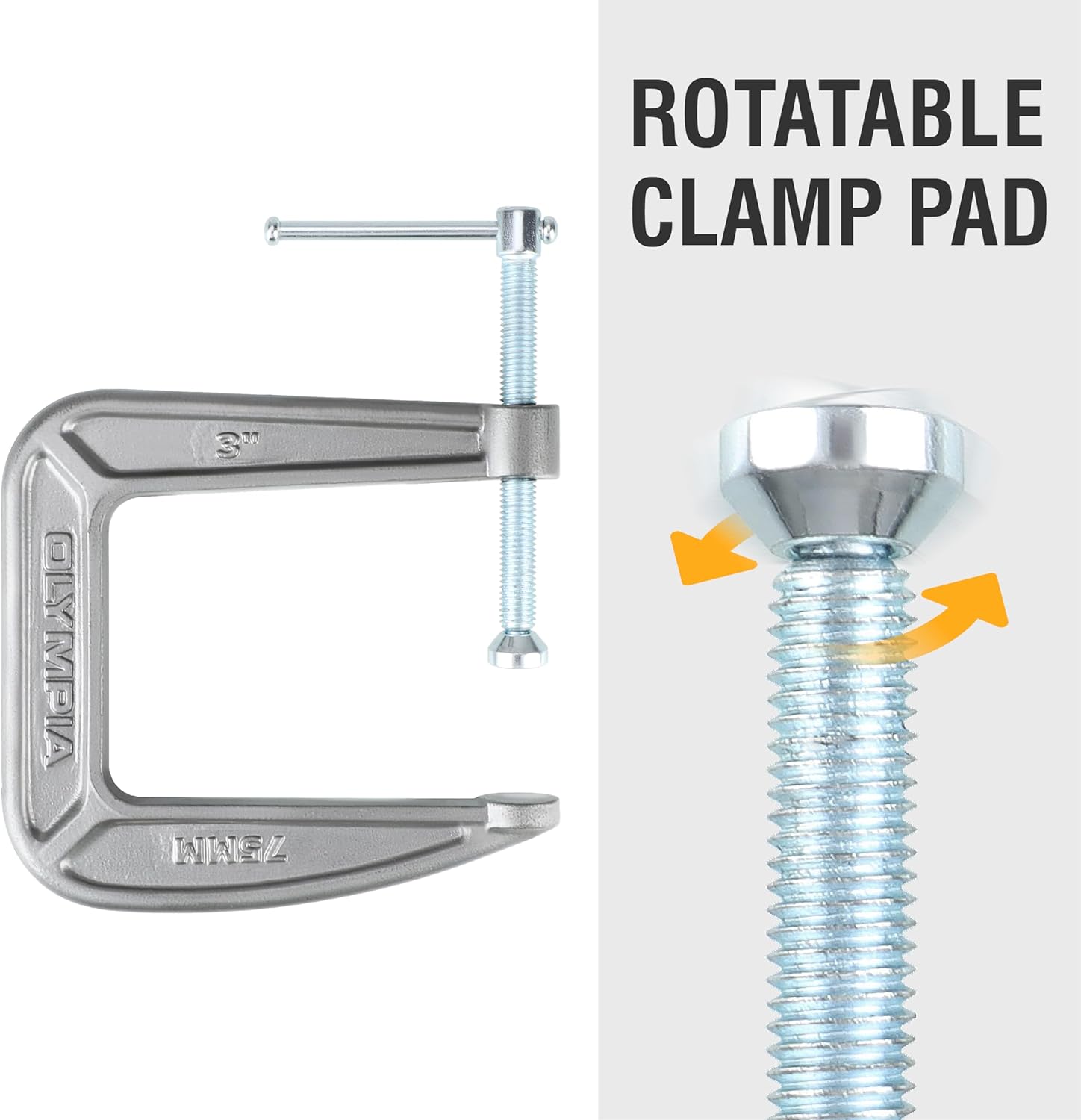 Olympia Tools C-Clamp, 38-134, (3" X 4.5")