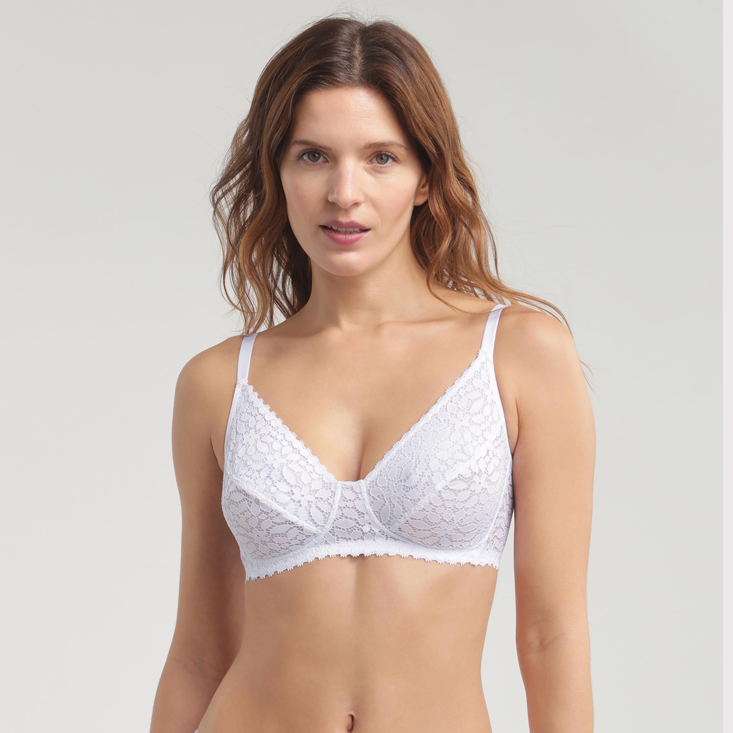 DIM Soutien-Gorge Femme Daily Dentelle | Armatures | Dentelle Florale Ajourée | Maintien et Confort