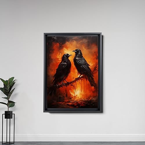 Miniatura 5 de Lustrous Art Print, Two Mirrored Crows Circling In Surreal Sky, Crow Prints, Crow Art, Crow Artwork, Crow Art Print, Crow Art Canvas, Canvas Prints,