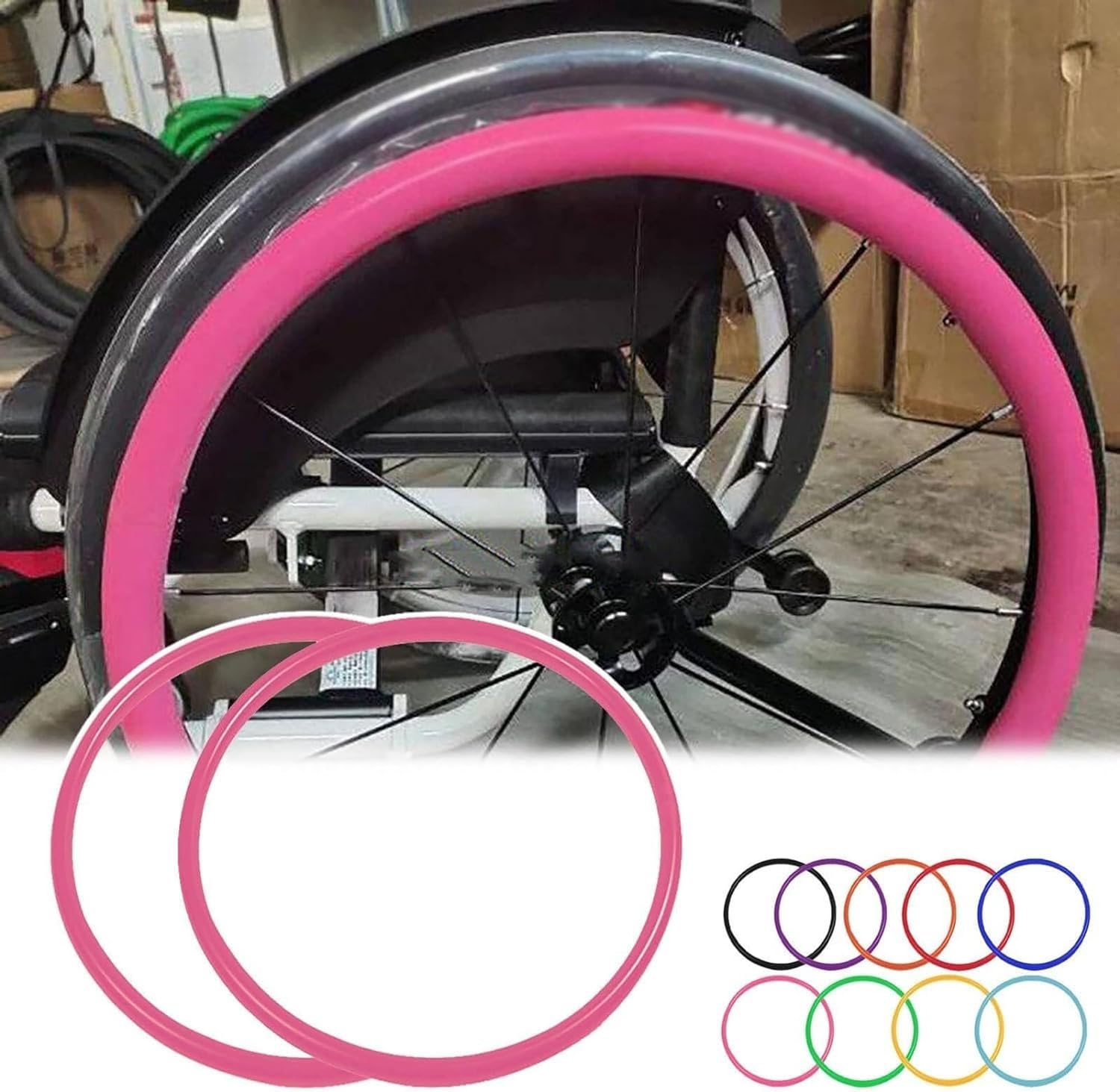 Silikon-Schutzhülle für Rollstuhl, rutschfest, für Hinterrad, verbessert Griffigkeit und Traktion, Zubehör für 61 cm große Rollstühle