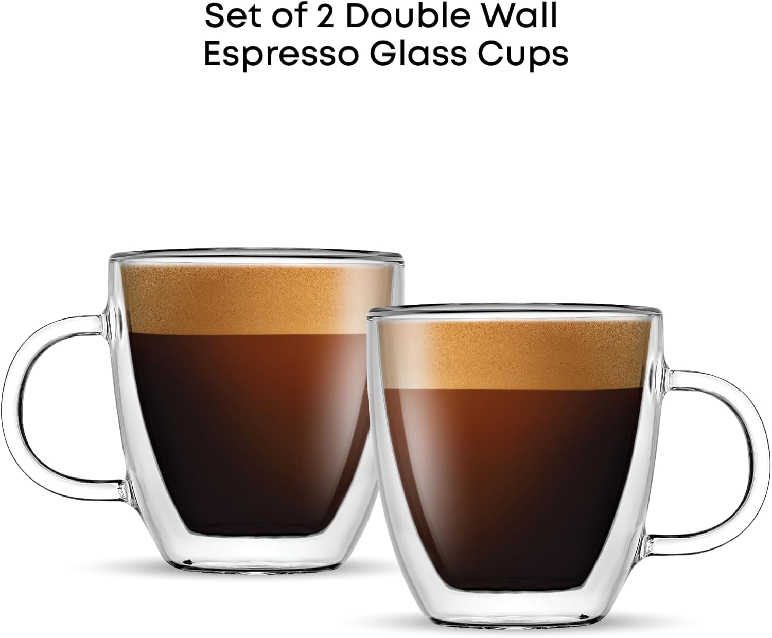 Comparison showing double wall glass mug next to ceramic mug with temperature visualization