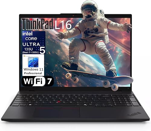 Lenovo ThinkPad L16 Gen 1 16" FHD+ Business Laptop Computer, Intel 12-Core Ultra 5 135U (Beat i7-1355U), 16GB DDR5 RAM, 512GB PCIe SSD, WiFi 7, BT, RJ-45, Thunderbolt 4, HDMI, Windows 11 Pro, AZ-XUT