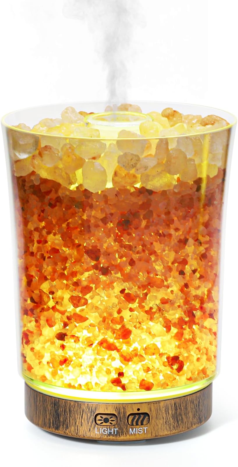 Essential Oil Diffuser, 3-in-1 Aromatheraphy Diffuser & Ultrasonic Humidifier & Himalayan Salt Lamp, 7 Color LED Lights, 2 Adjustable Mist Modes for Home Bedroom Office, Auto Shut-off, 150ML