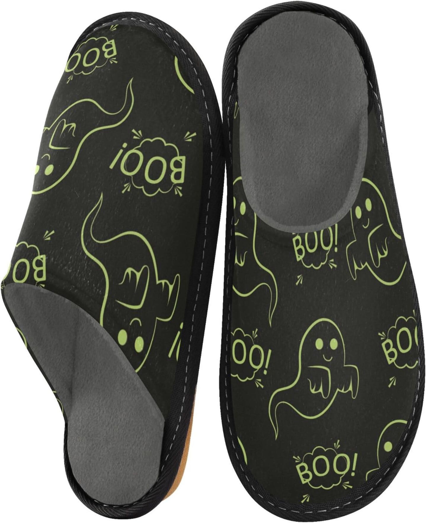 Slippers for Women, Slippers for Women, Indoor Memory Foam Slippers, Bed Slippers, All Saints Day, Happy Halloween Pattern