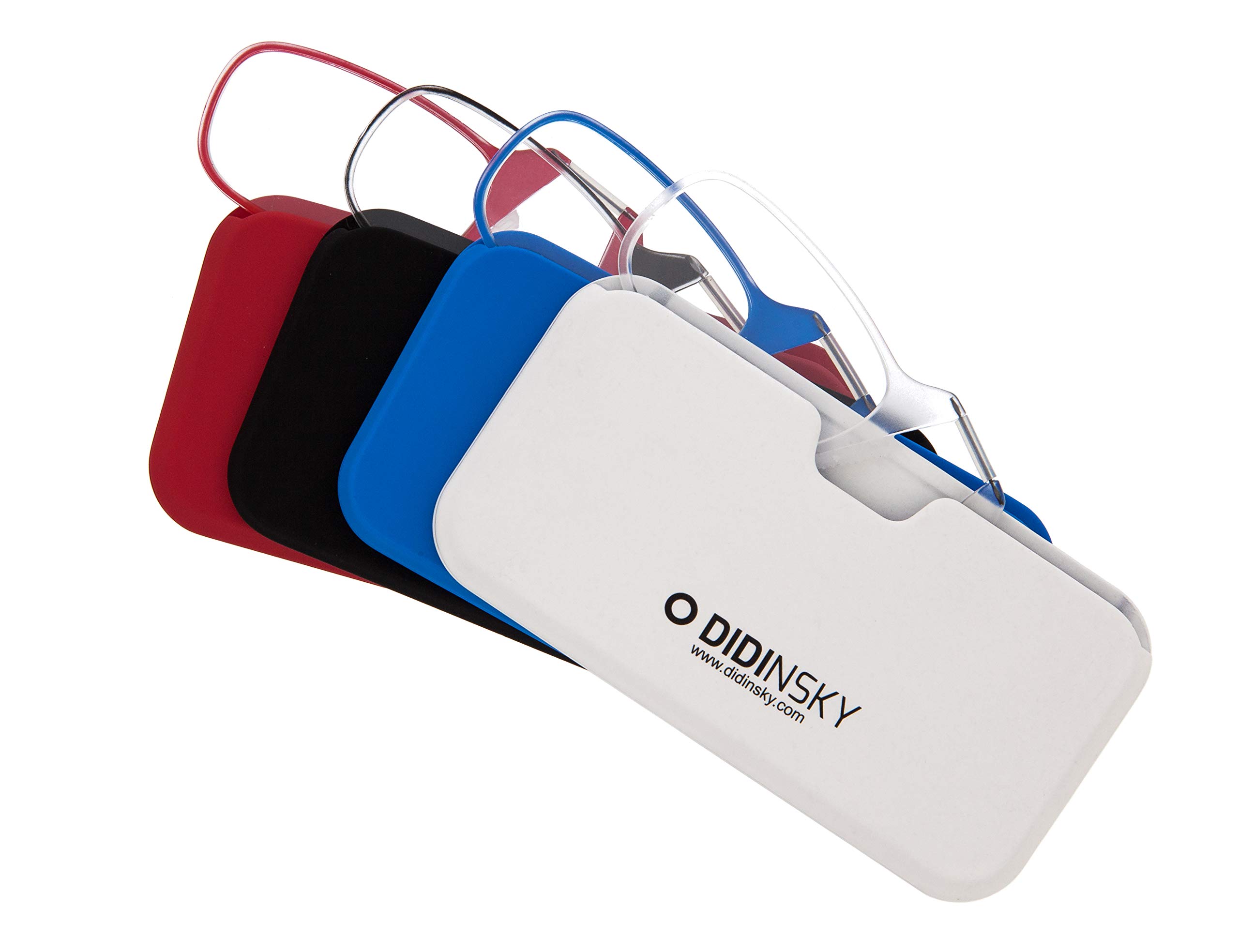 DIDINSKY Okulary do czytania bez okularów korekcyjnych dla mężczyzn i kobiet, przezroczyste. Elastyczne i niezniszczalne okulary do starczowzroczności dla mężczyzn i kobiet na zmęczony wzrok. 6 kolorów i 5 stopniowań - MOMA
