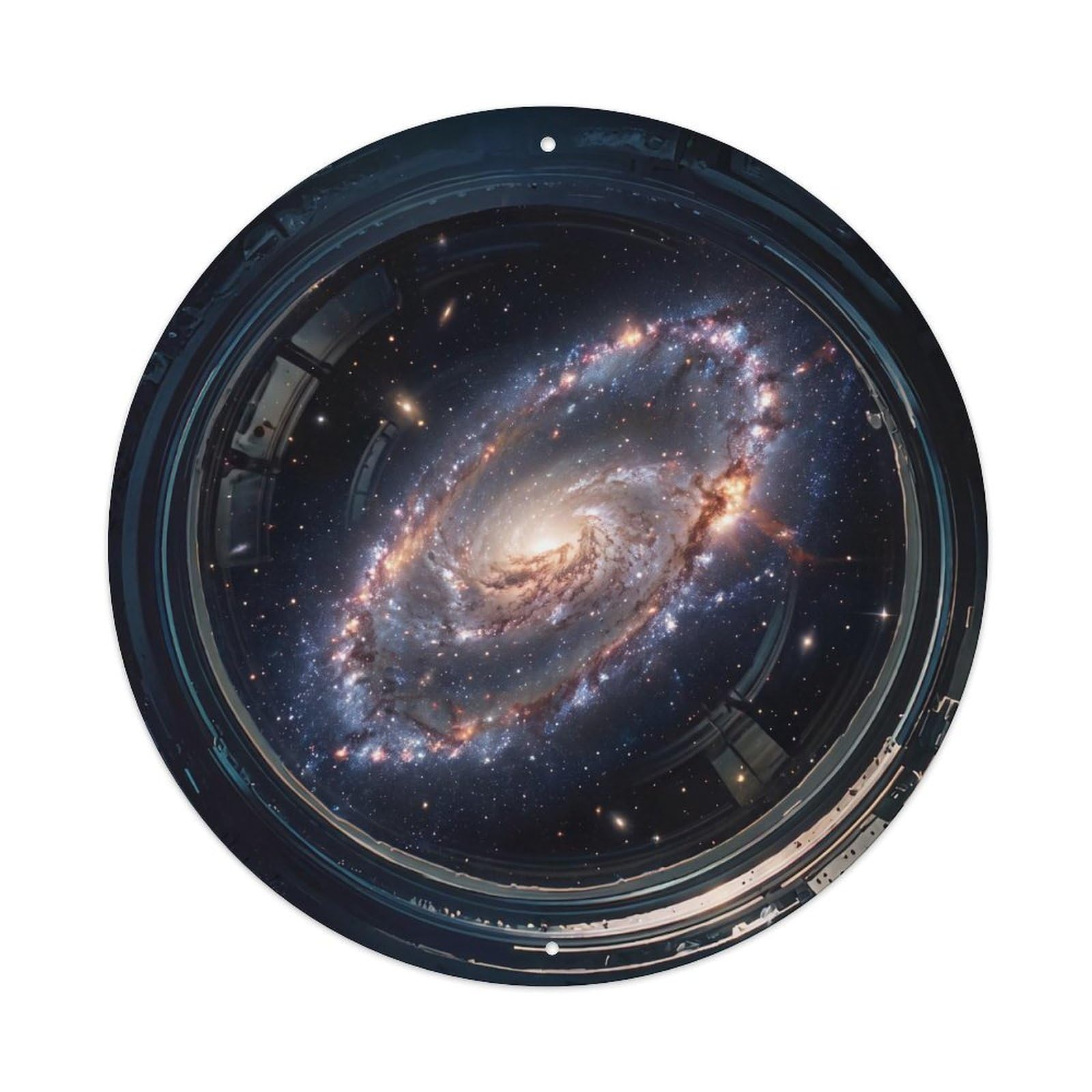 Polar Ring Galaxy Porthole View Metal Tin Sign