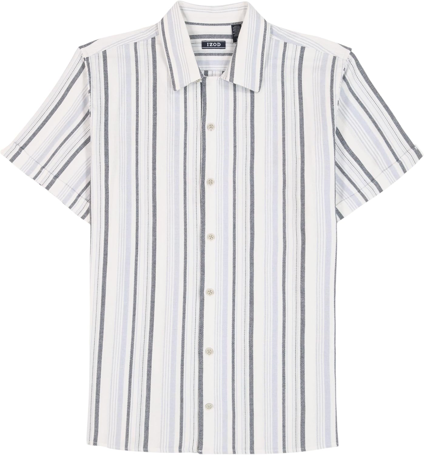 Izod Mens Luxury Classics Short Sleeve Textured Button Down Shirt - Image 3