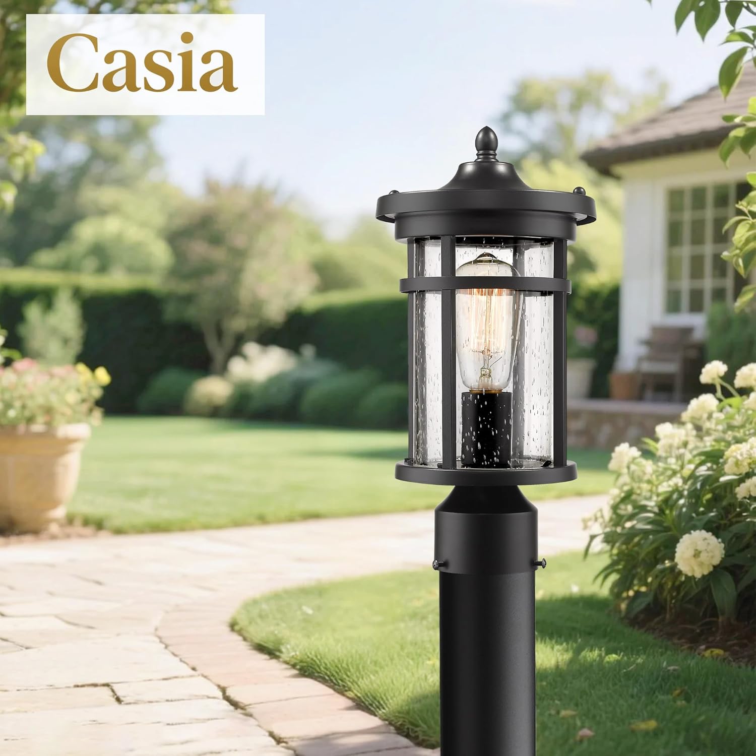 Casia Outdoor Post Light, Outdoor Pillar Light, Exterior Pole Light for Garden, Pathway Pillar Lamp for Garden Patio, Yard, Balcony and entryway