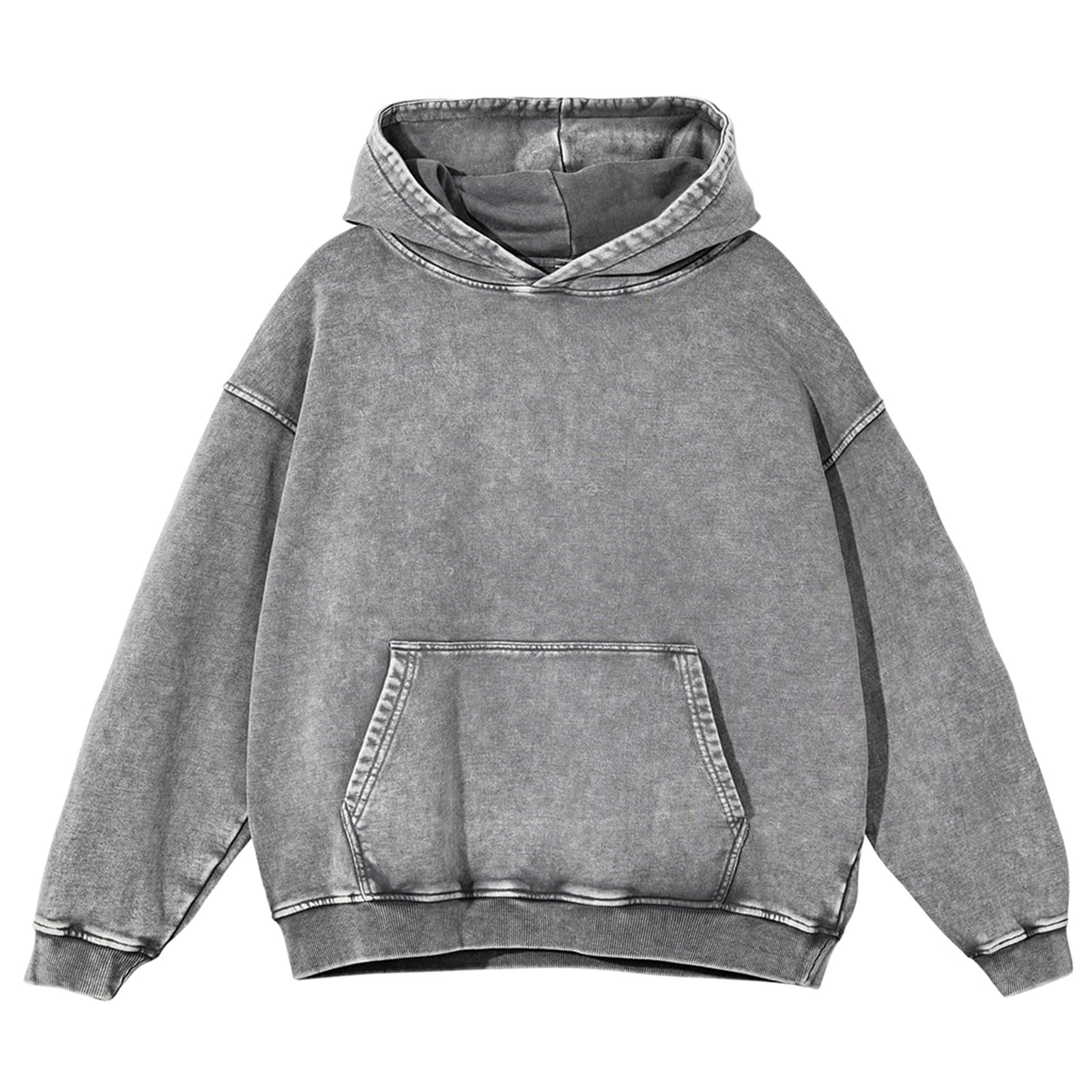 SnowElve Mens Hoodies Vintage Oversized Hoodie Acid Wash Couples Cotton Pullover Hoodies for Men Streetwear Sweatshirts