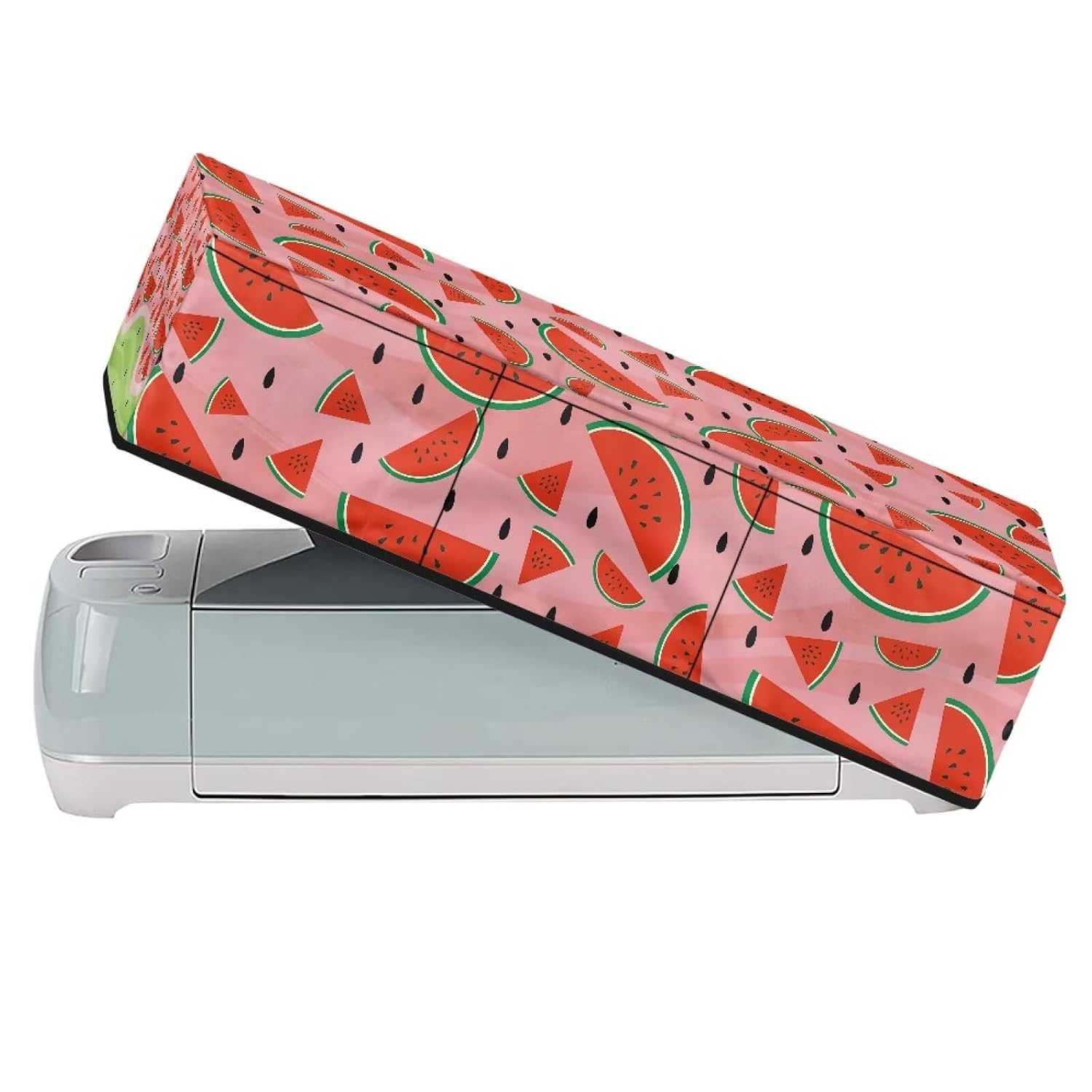 Watermelon Pattern Cutting Machine Covers, Scrapbooking DIY Die-Cut Machine Covers Organizer Storage Bag with Nyon Buckle,Hand-Washable 21 X 6.5X 5.3inches,Red
