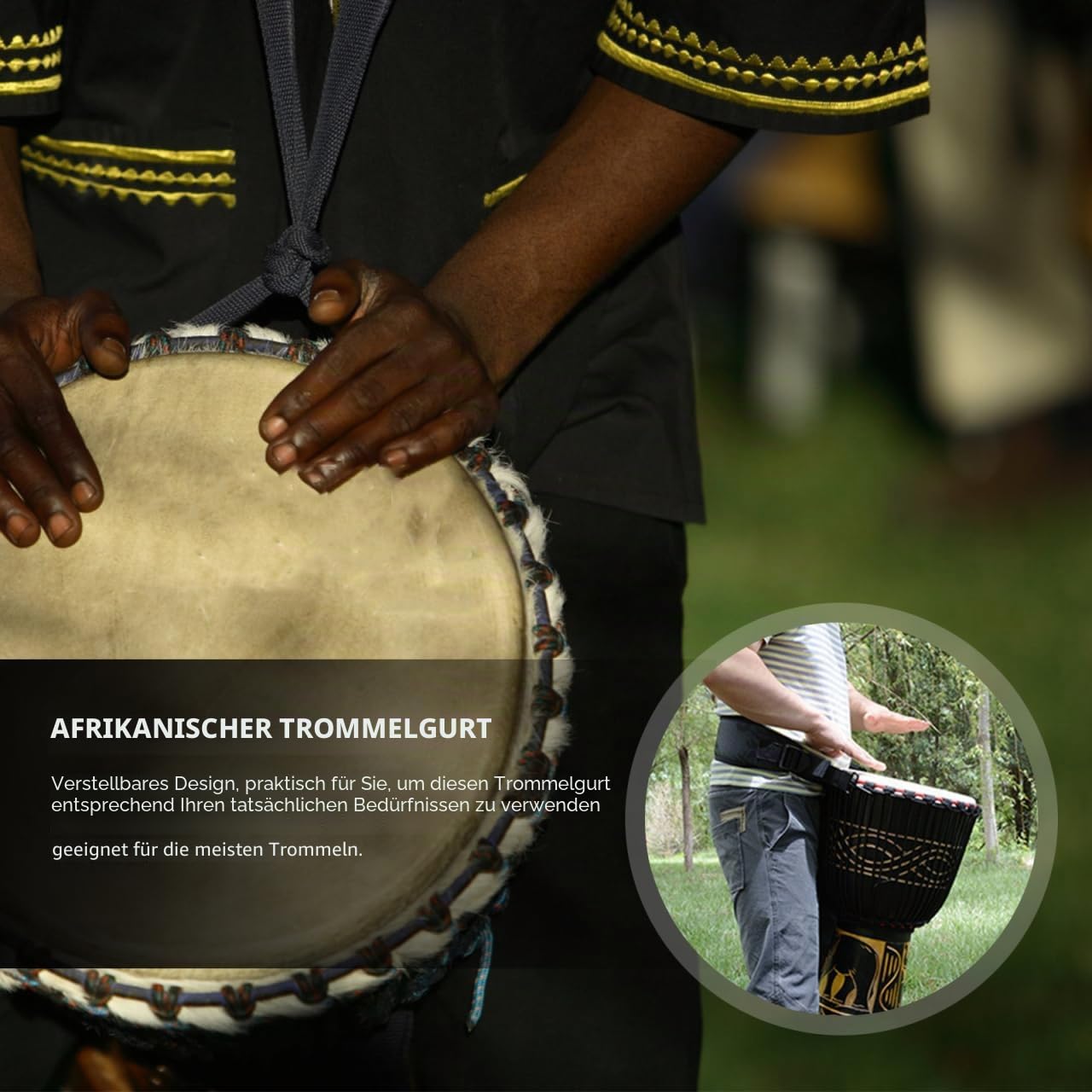 ABOOFAN Verstellbarer Djembe-Trommelgurt Djembe-Trommelschlinge Mit Metallhaken Breiter Trommelriemen Aus Netzgewebe Und Metall Für Handtrommeln Snare-Drum Afrikanische Trommel