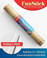 Vista 7 de FunStick Papel de contacto de madera marrón grueso, papel tapiz de madera para despegar y pegar, papel tapiz de madera rústica con grano de madera