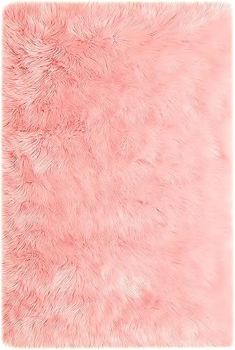 Miniatura 180 de Goolela Alfombra de piel sintética blanca de 2 x 6 pies, alfombra rectangular de piel de oveja sintética para dormitorio, mullida y mullida Blanco