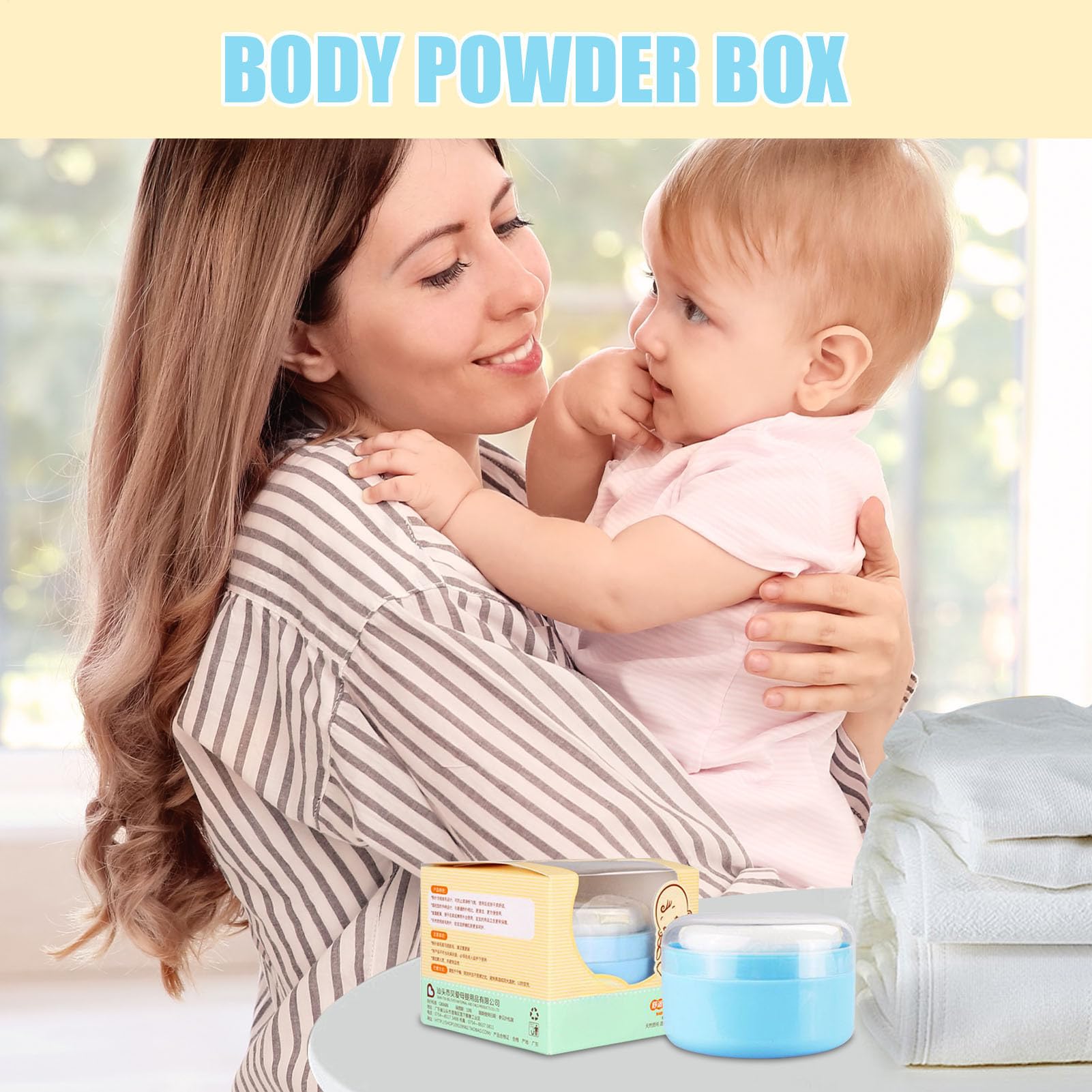 Porta polvere – Contenitore compatto con per bagno, talco e polvere sciolta, accessorio portatile per la cura personale per casa, viaggi, bagno, vanità, facile applicazione