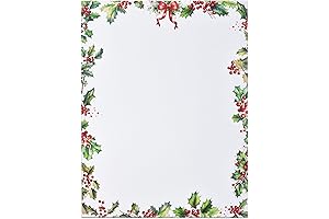 Christmas Stationery Paper Letterhead Sheets 100 Pack