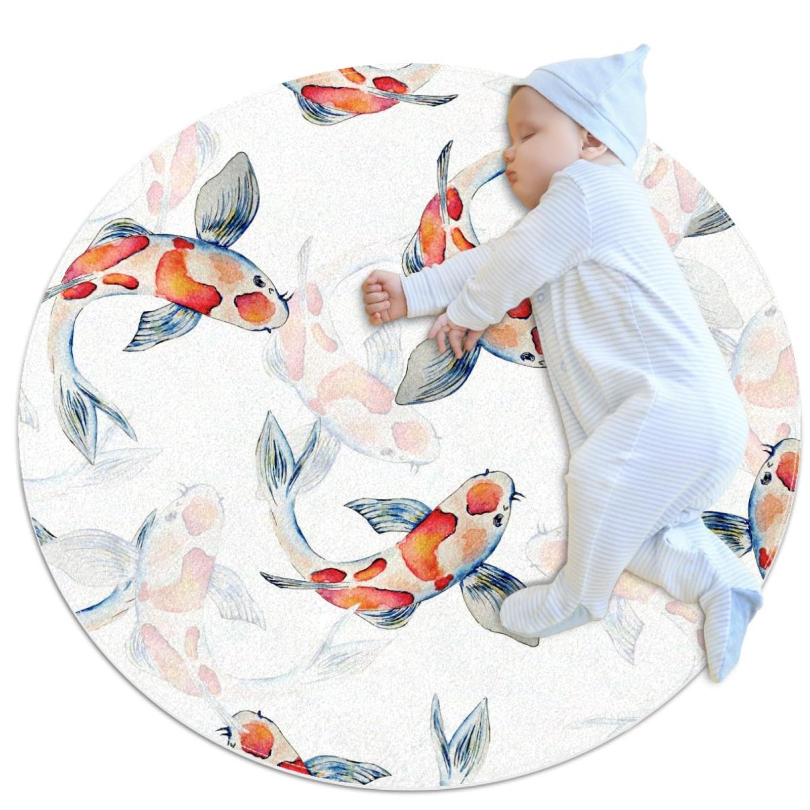Tapis de salle de bain antidérapant rond 1m anti-glisse chambre
