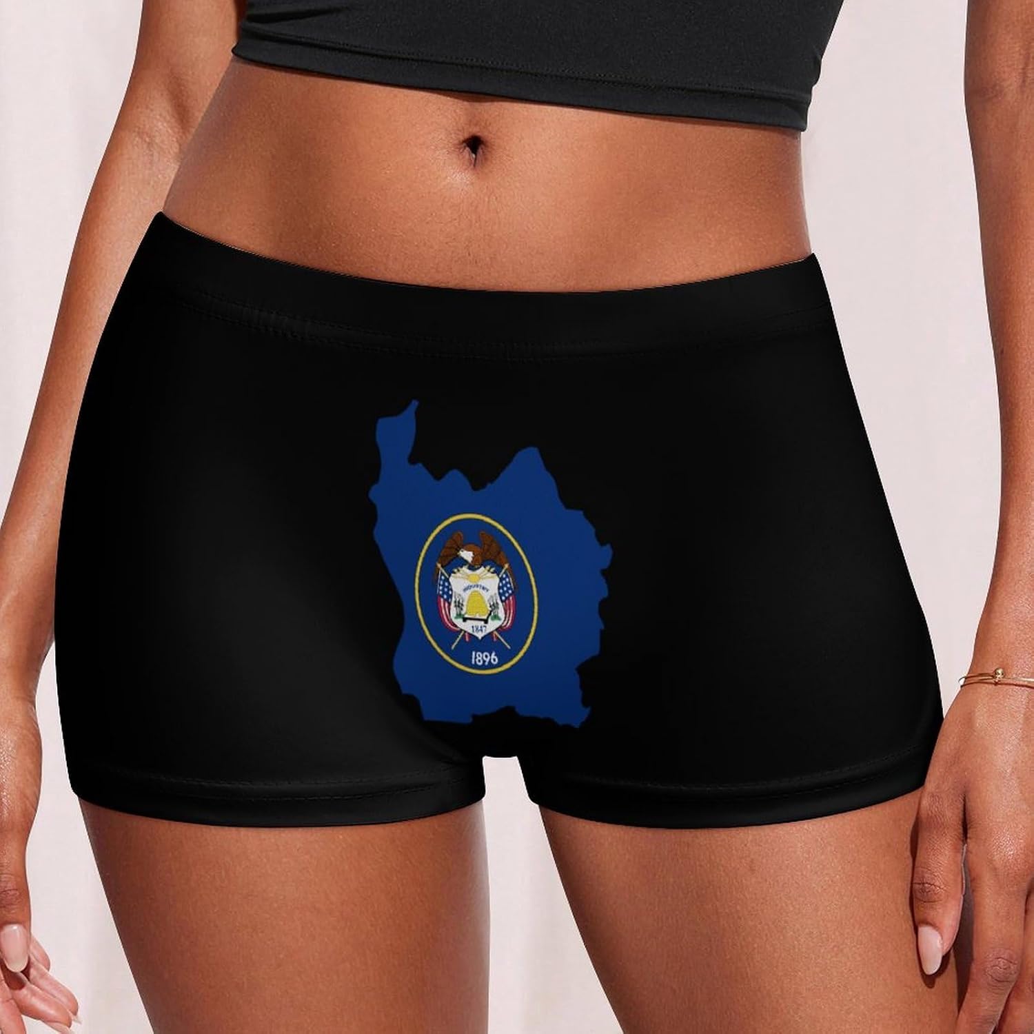 Utah Map Flag Funny Women's Boxer Briefs Breathable Underpants Trunks Stretch Underwear