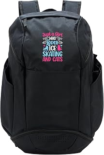 Girl Who Loves Ice Skating And Cats Ice Skater Sport Backpack