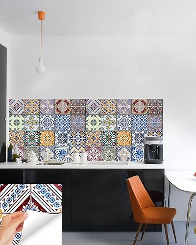 Miniatura 3 de Backsplash - Calcomanías para azulejos de despegar y pegar, juego de 24 unidades, calcomanías auténticas para azulejos de baño, calcomanías de pared