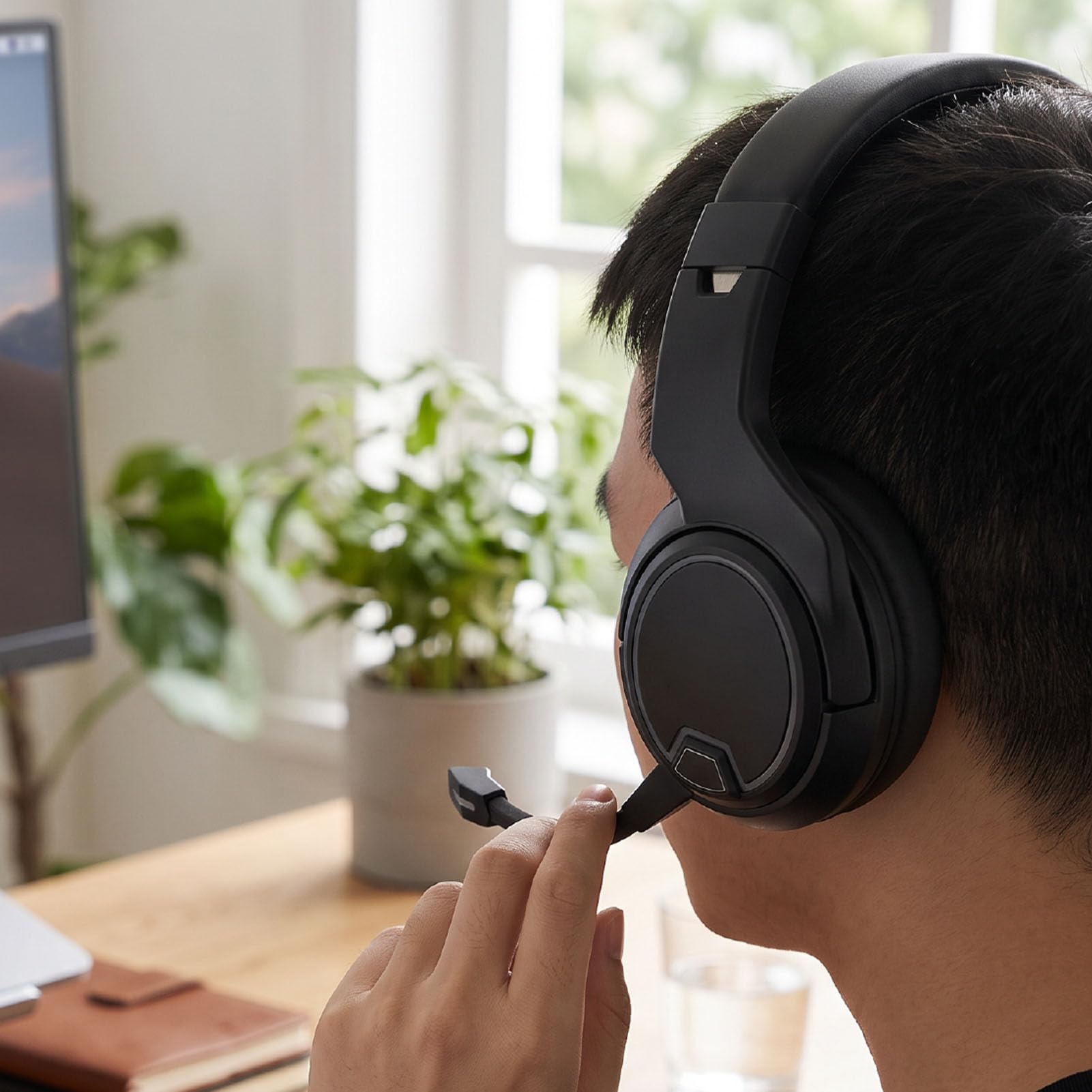Fabater Kabelloses Gaming-Headset, HiFi Surround,2,4 GHz Bluetooth (Black)