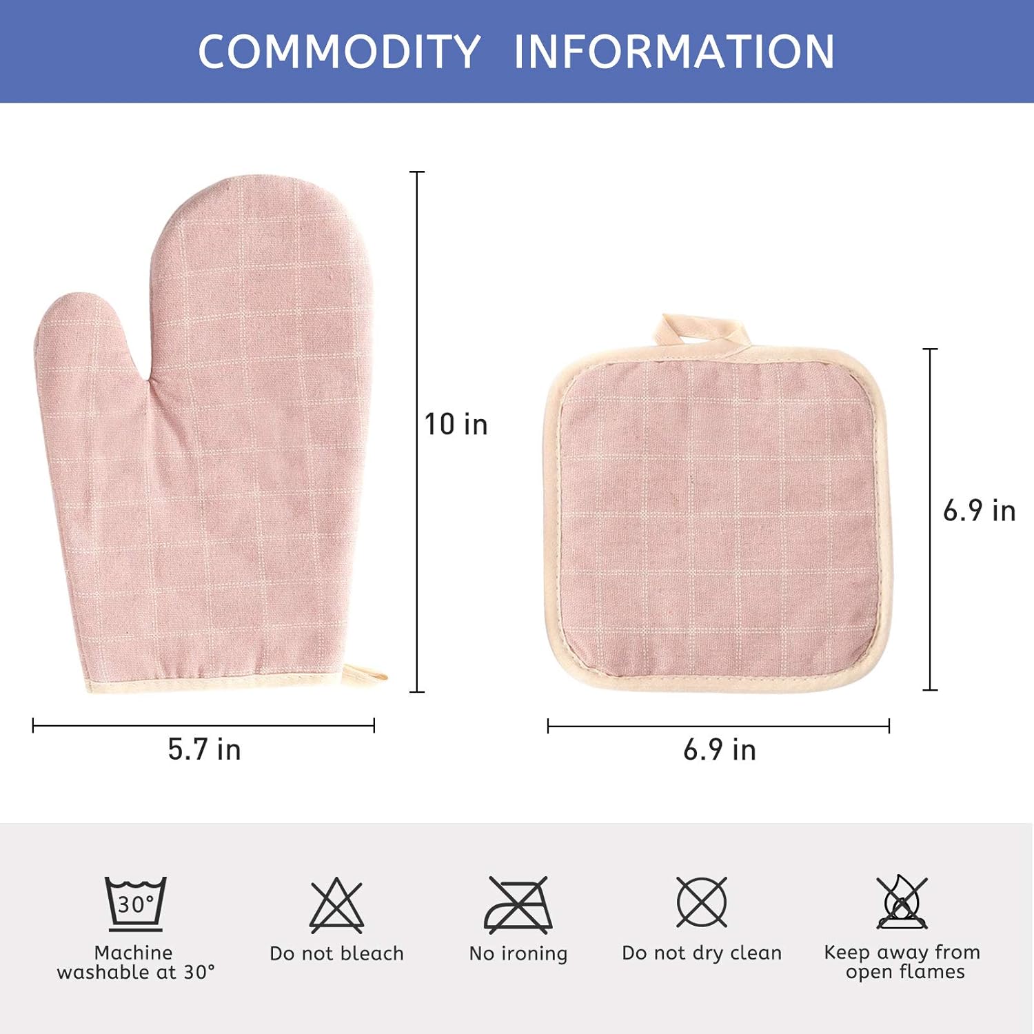 Pretty Jolly Oven Mitts and Pot Holders Sets 4 pcs, Pink Oven Mitt Set with Potholders for Kitchen Heat Resistant, Hot Pads and Oven Mitts Sets Kitchen Mittens Home Cooking Baking Mitts for Woman