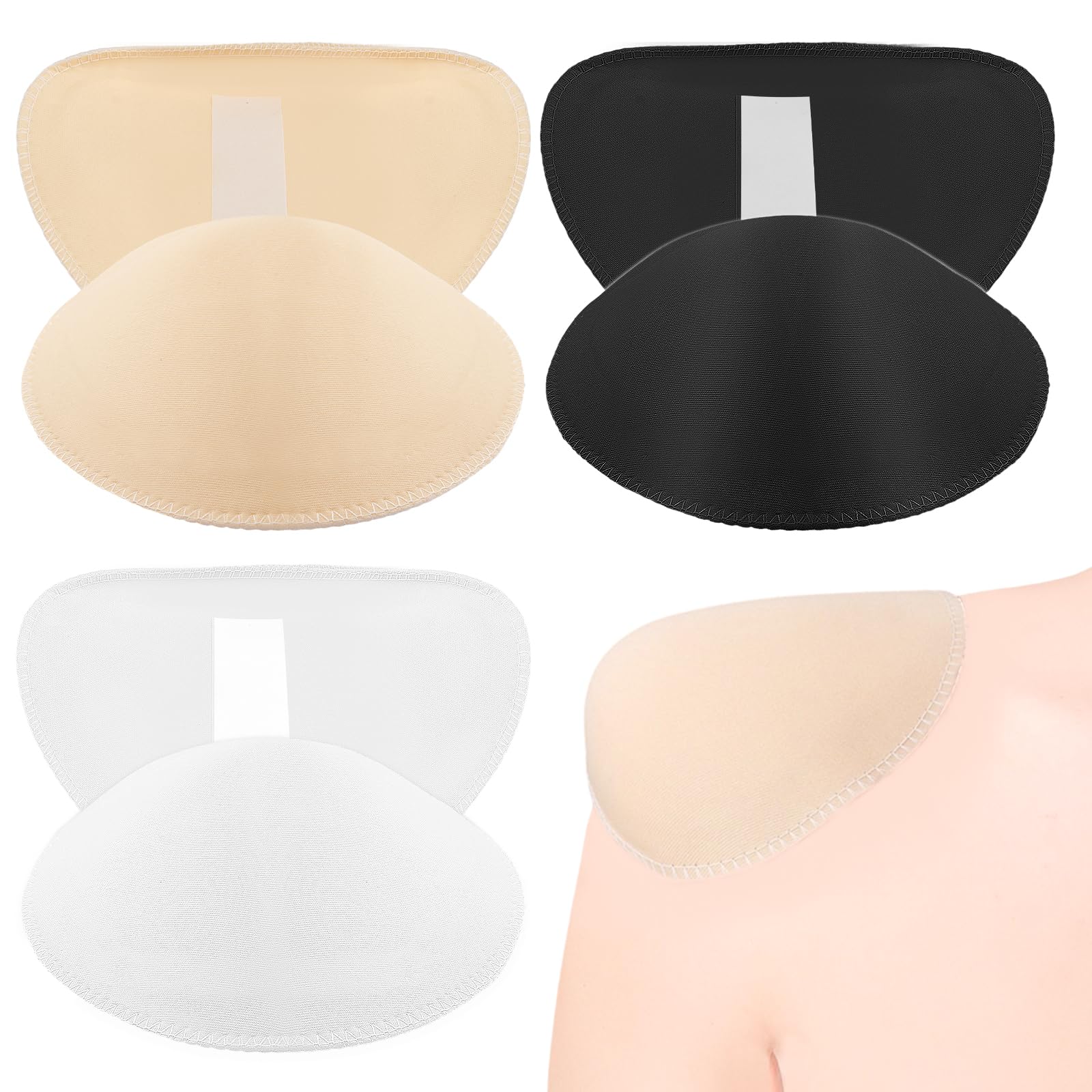 4 Paar Schulterpolster Für Damen – 1,5 Cm Dick, Aus Atmungsaktivem Schaum, Verstellbar – Für Anzüge, Blazer, Hemden, Um Hohe/niedrige Schultern Auszugleichen