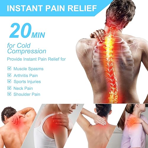 Miniatura 2 de Bolsa de hielo para cuello y hombros para aliviar el dolor, envoltura de gel reutilizable extra grande para caliente y frío, terapia para manguito