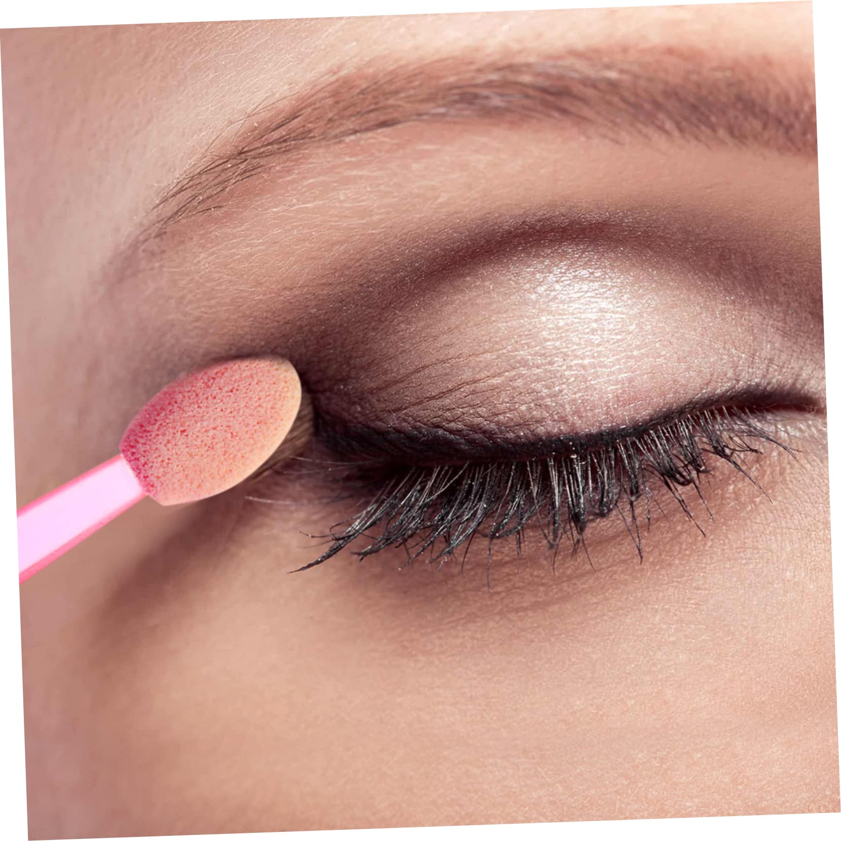 Beatifufu 250pcs Double-end Eyeshadow Sponge Applicators Large Sponge Tips for Makeup Comfortable Sturdy for Travel Parties Events