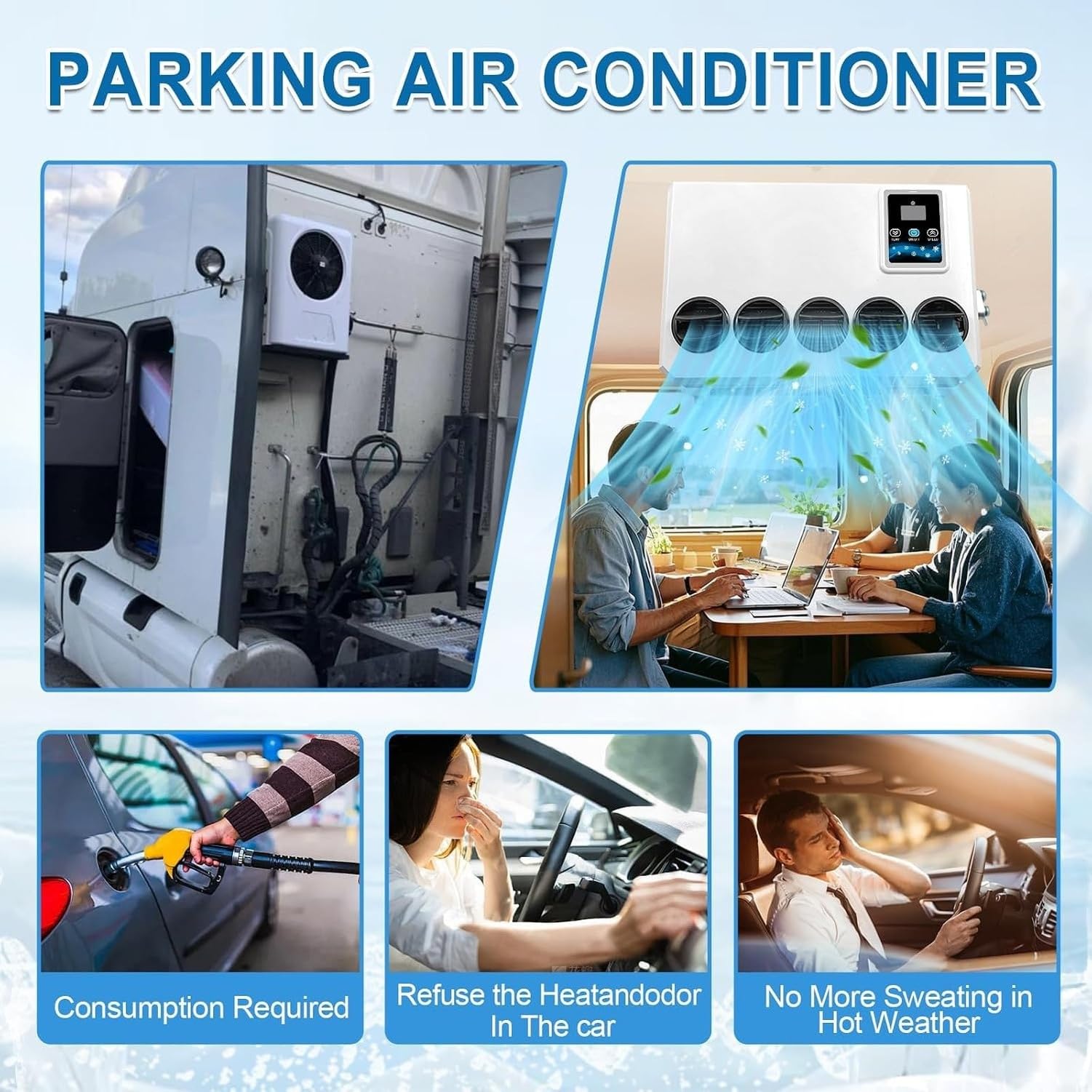 Condizionatore d'Aria Split 12V DC 10000 BTU per Camper e Caravan, Sistema di Raffreddamento Silenzioso per Camper, Camion, Tenda da Campeggio, Viaggi e Cabina
