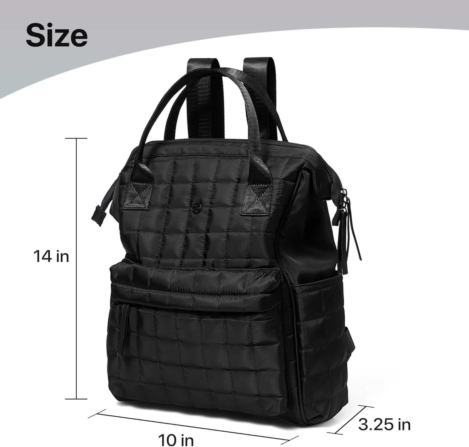 Nollia Quilted Mini Backpack for Women – Lightweight Nylon Travel Backpack with Adjustable Straps