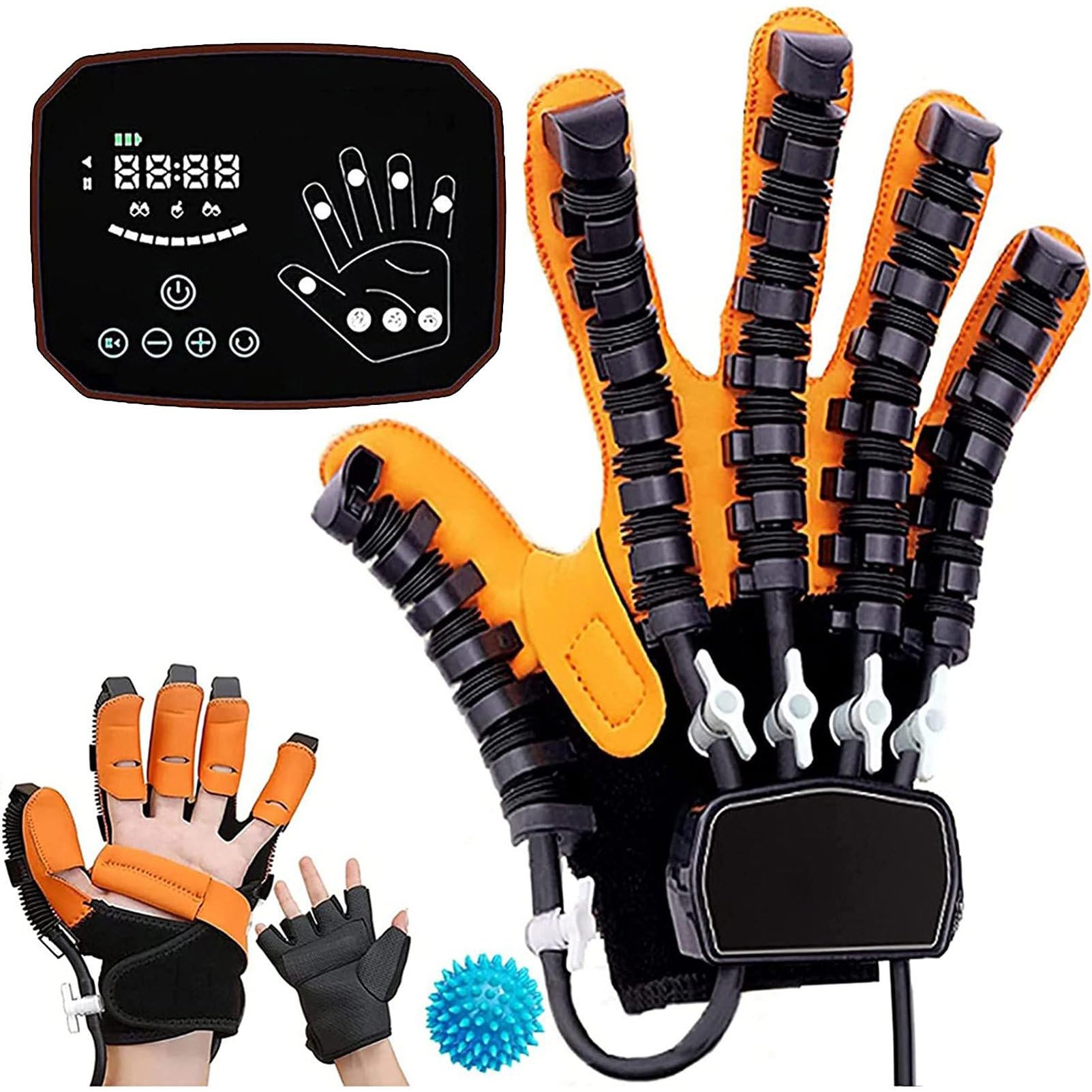 SXSLTSA Robotic Rehabilitation Glove for Cerebral Palsy, Arthritis and Hemiplegic Stroke Functional Rehabilitation of Fingers and Hands,Splitfinger-right-M