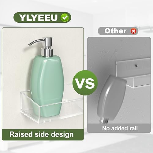 Miniatura 6 de 2 estantes flotantes de acrílico para pared, estantes de acrílico transparente de 15 pulgadas, estante de baño con dos tipos de instalación, estante