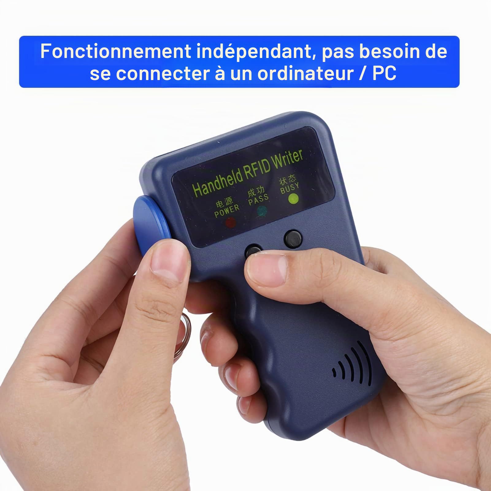 Syrisora ​​– Graveur et Copieur Portatif, Duplicateur pour Carte d'identité RFID 125KHz avec 5 étiquettes