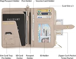 Lychii Paspoorthouder Cover, PU lederen reisportemonnee hoesje met RFID- blokkering, reisdocumenten organizer voor paspoort, visitekaartjes, creditcards, instapkaarten, Grijs, M, Modern Lychii Paspoorthouder Cover, PU lederen reisportemonnee hoesje met RFID- blokkering, reisdocumenten organizer voor paspoort, visitekaartjes, creditcards, instapkaarten, Grijs, M, Modern