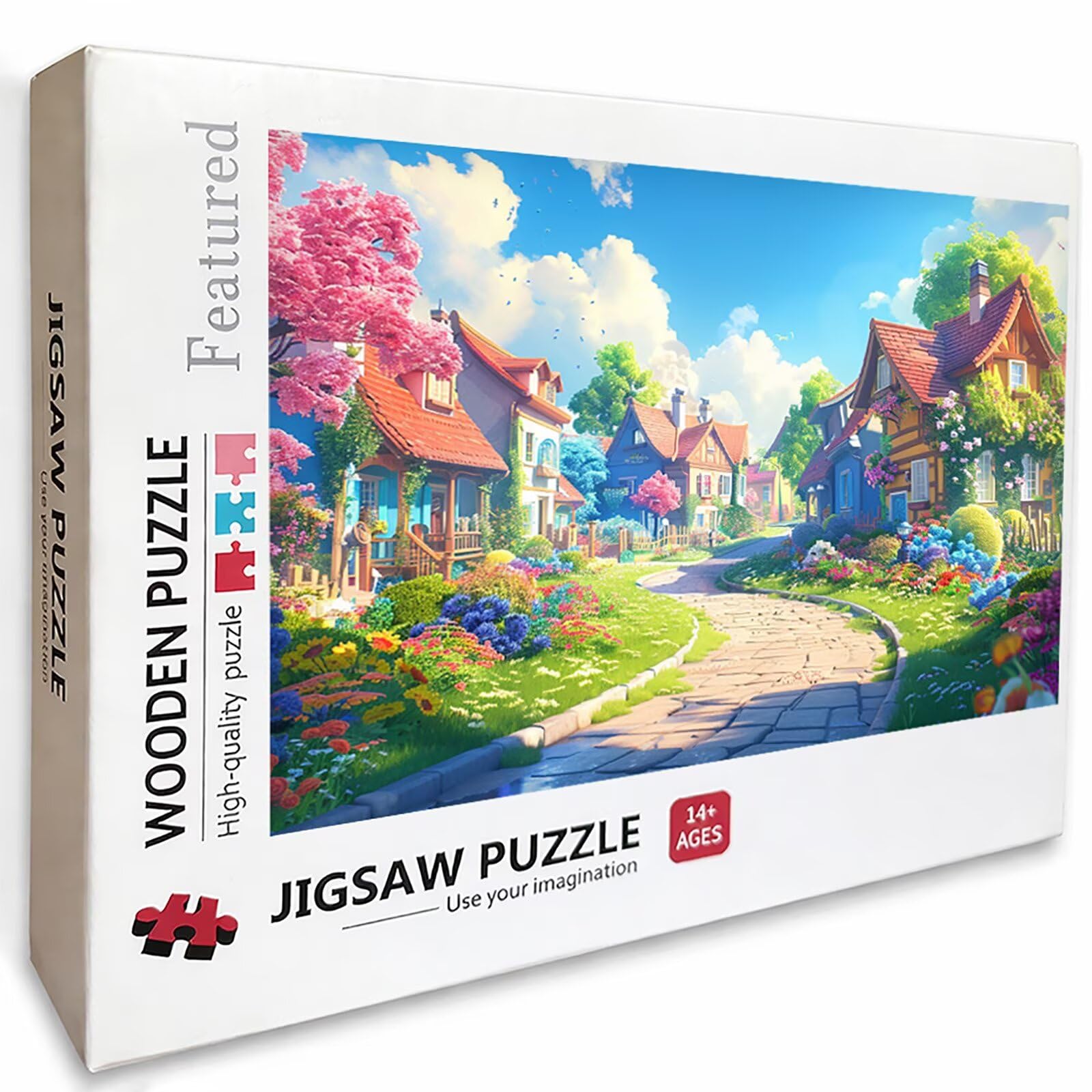 Puzzle 2000 elementów dla dorosłych z widokiem na ulicę, drewniane puzzle, 99 x 70 cm, dla mężczyzn, kobiet, starszych seniorów, części ściśle do siebie pasują, dekompresja, dekoracja ścienna