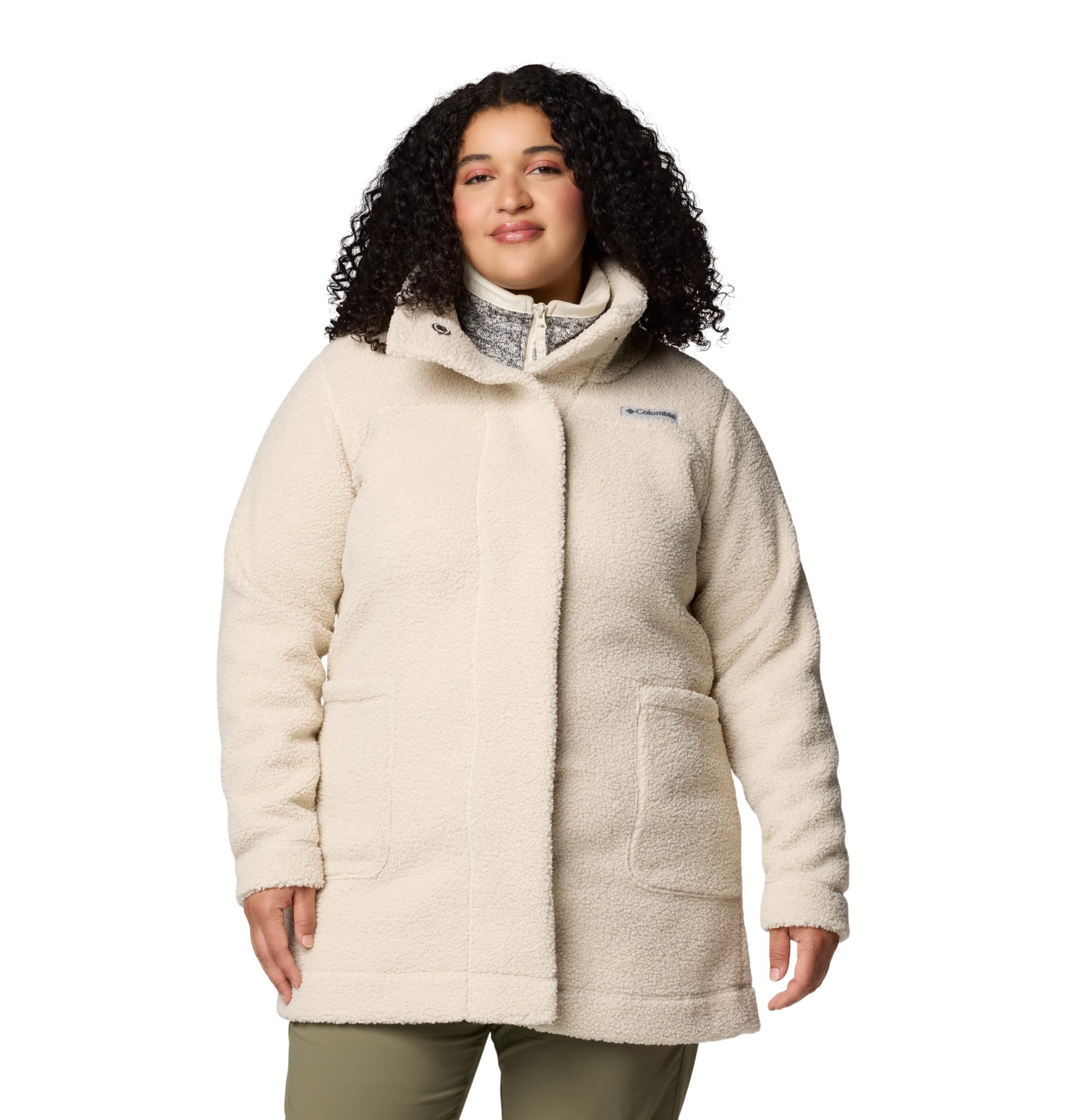 Columbia Women's Brown Panorama Long Sherpa Fleece Jacket in Size 8, Sports Direct