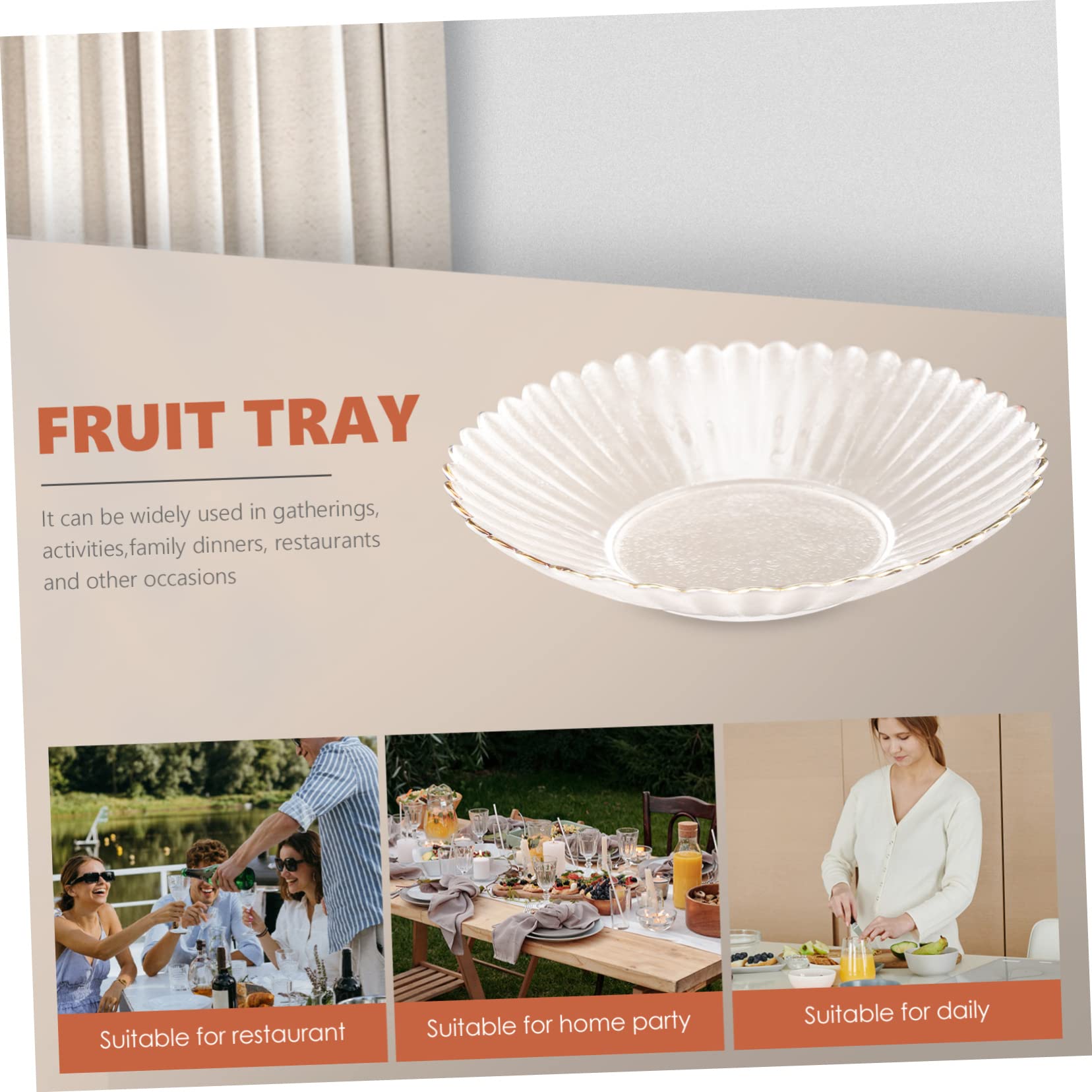 Dto Vassoio Multiuso per Frutta in Cristallo, Vassoio per Torte, Fornitura per Feste di Matrimonio