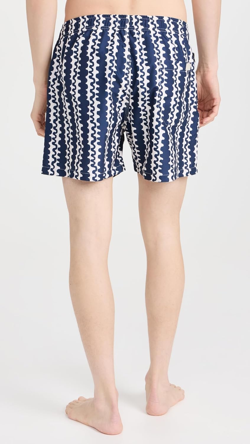 OAS Men's Blue Scribble Swim Shorts 4.75" - Image 4