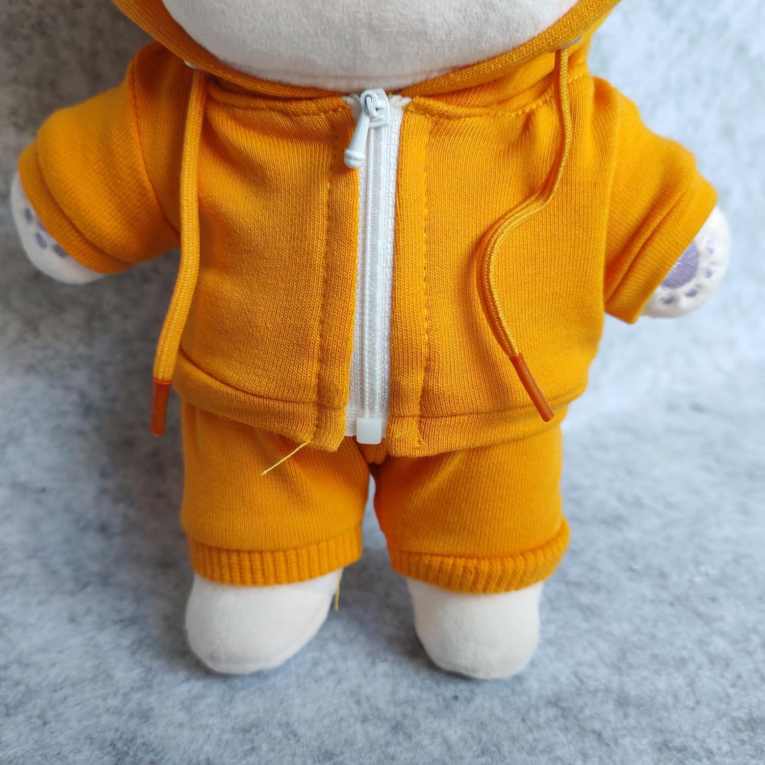 20cm Plush Doll Clothes Plushie Clothes Hoodie Coat + Pants for 7.8 inches Doll Clothing (Yellow)
