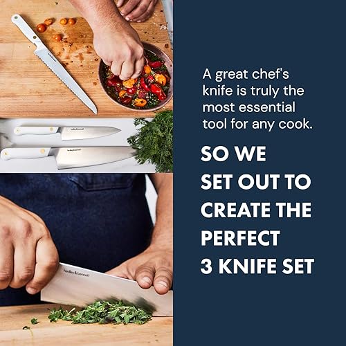 Miniatura 2 de hedley & bennett Enoki - Juego de cuchillos de cocina de acero de alto carbono, 3 piezas, ultra afilados, juego de cuchillos profesionales, mezcla