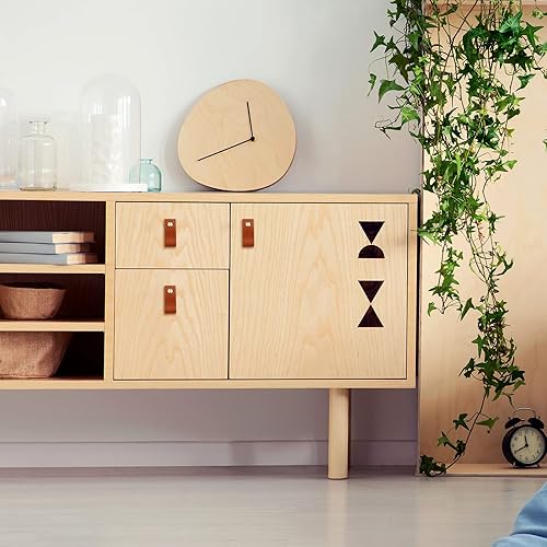 Miniatura 6 de BBTO 24 tiradores de cuero de PVC para cajones, hechos a mano, de piel de PVC, pomos para muebles de gabinete, manija de puerta, tiradores para