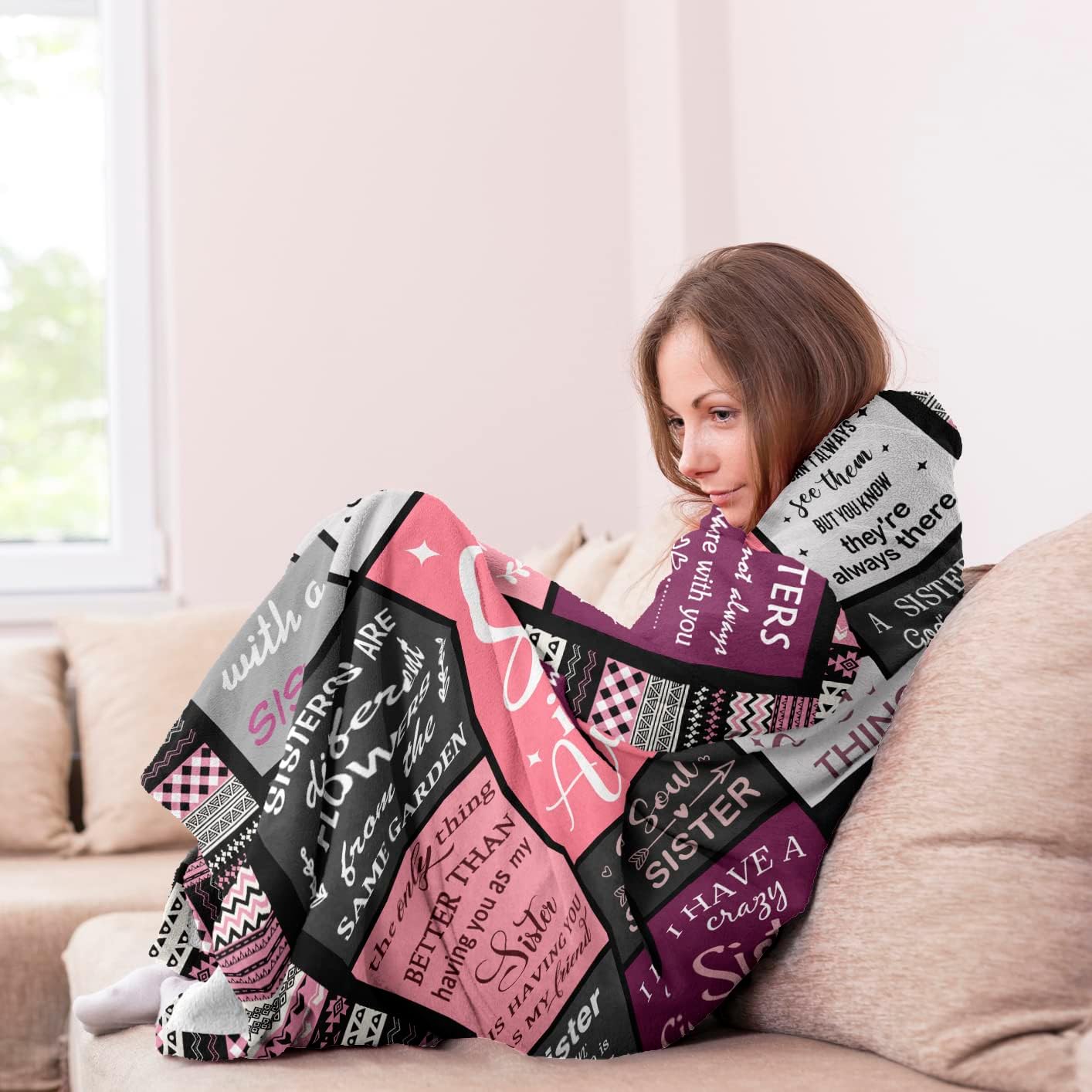 Sister Gifts from Sis, Sisters Birthday Gift Idea, Best Sister Ever Gift for Women, Birthday Gifts for Sisters, Sis Soft Throw Blanket 60" x 50" - Image 5
