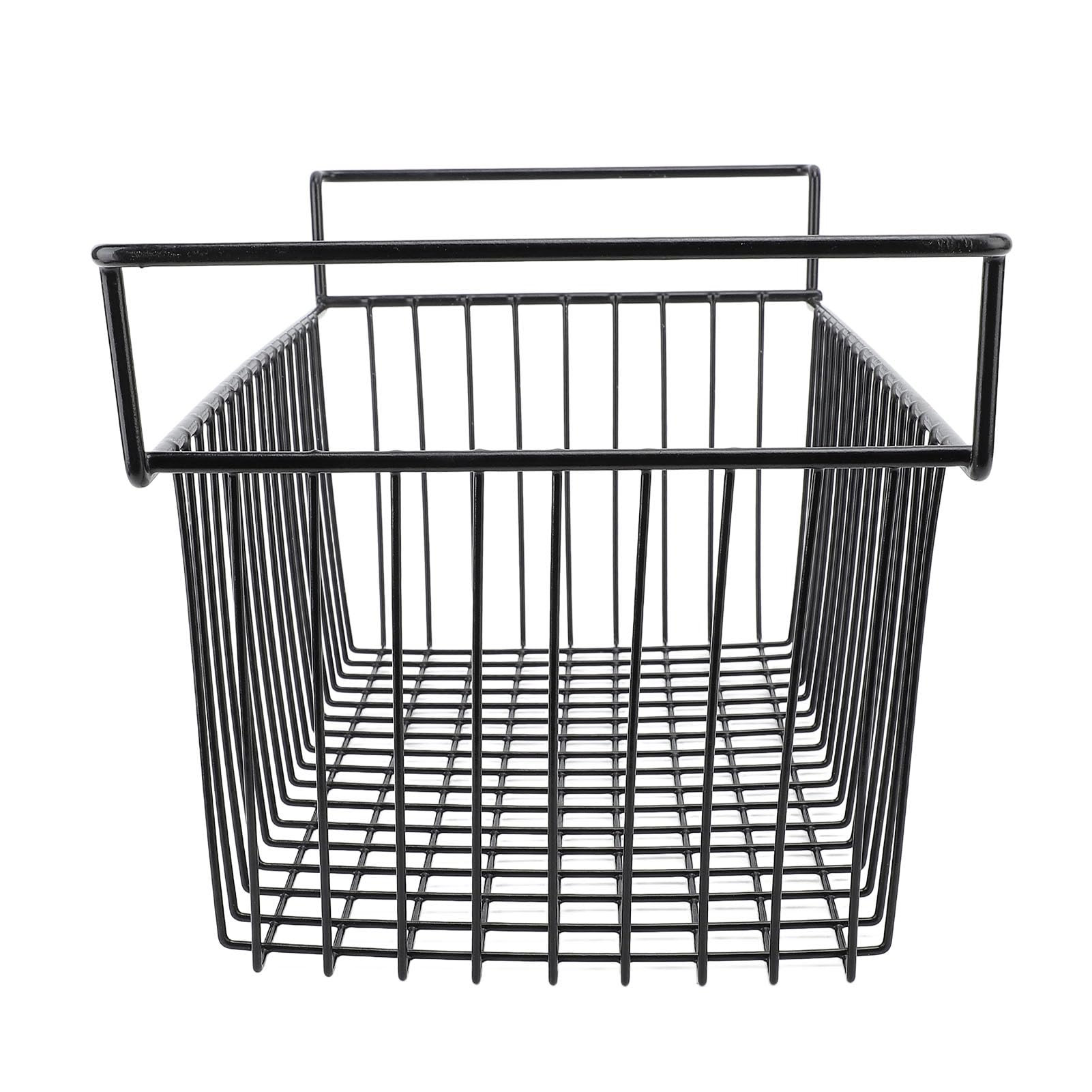 Cocoarm Contenedores Organizadores para Congelador Horizontal, Cesta de Alambre de Acero para Congelador, Juego de 2 Contenedores Apilables de Almacenamiento Negros para Congeladores,