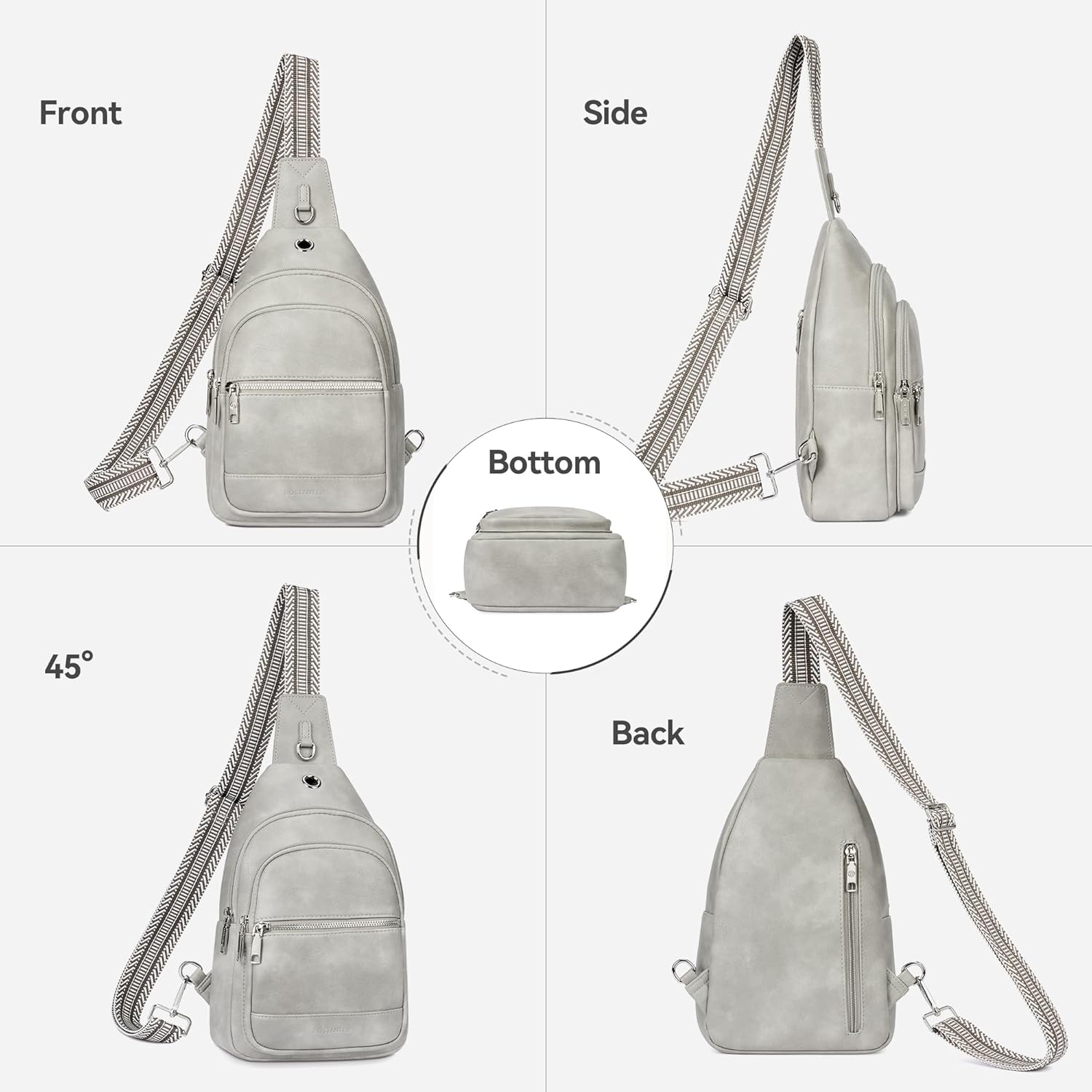 BOSTANTEN 7L Sling Bag For Women CrossBody Bags Large Cross Body Purse Vegan Leather Sling Backpack for Travel Essentials - Image 7