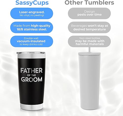 Miniatura 6 de Vaso de acero inoxidable aislado al vacío con tapa y pajilla, regalo para papá para boda, fiesta de compromiso, vaso de viaje