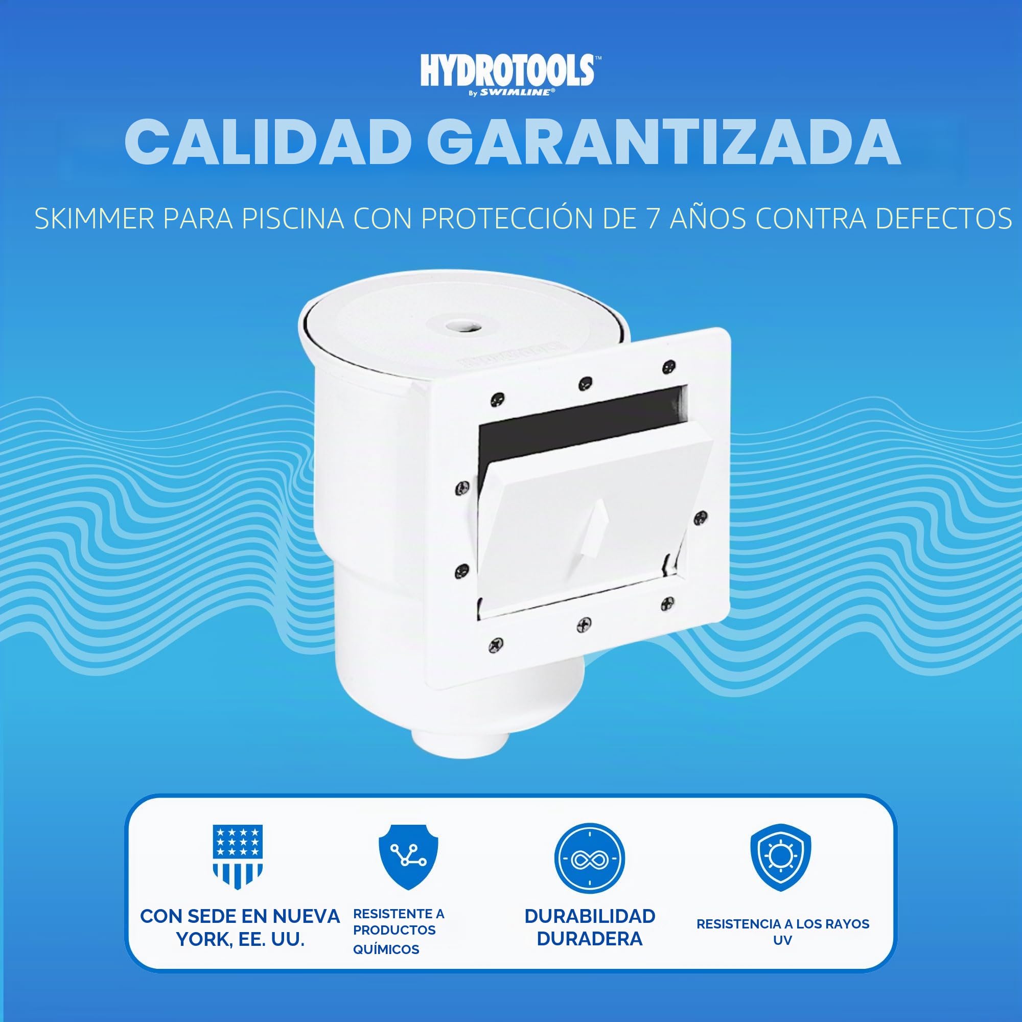 Swimline HYDROTOOLS, Kit de Skimmer estándar de ABS a través de la Pared, Incluye Montaje de Retorno y Placa de vacío, Accesorios de Mantenimiento para Piscinas hinchables y de Patio Trasero, Blanco